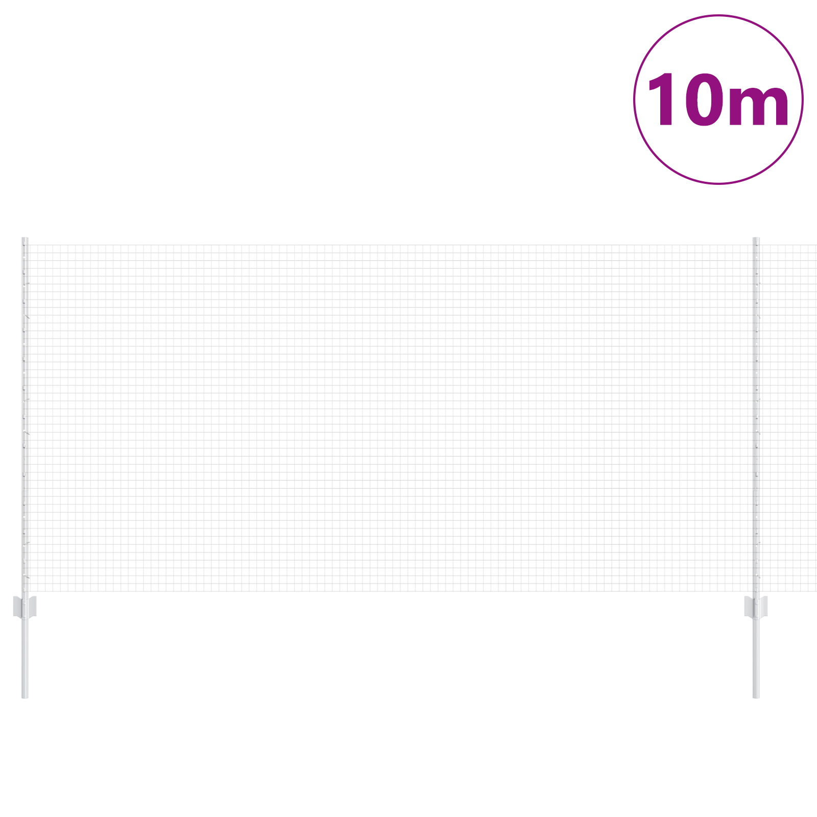 Gjerde med innlegg. sølv 1.2 x 10 m Stål