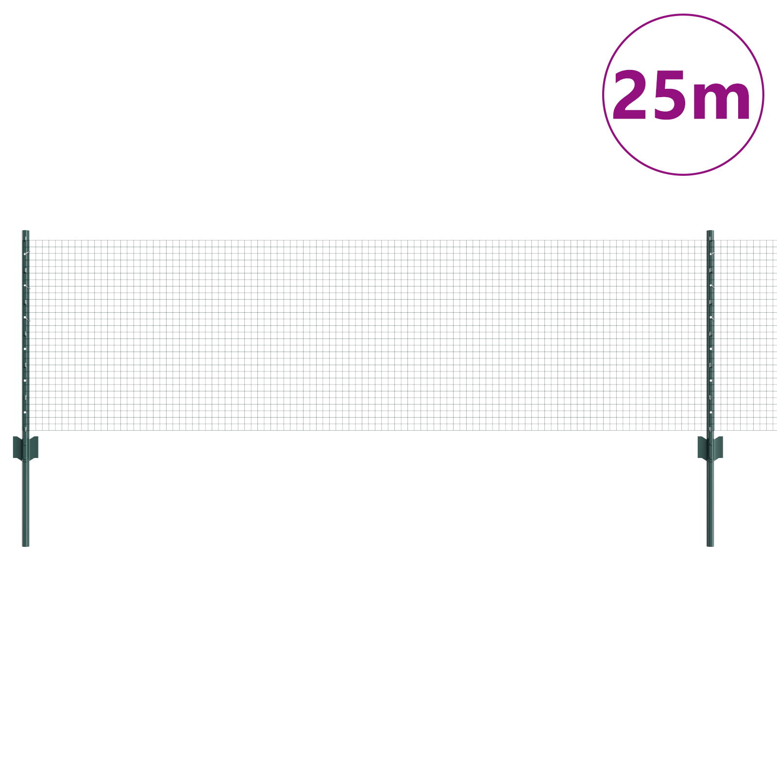 Gjerde med innlegg. sølv 0.6 x 25 m Stål