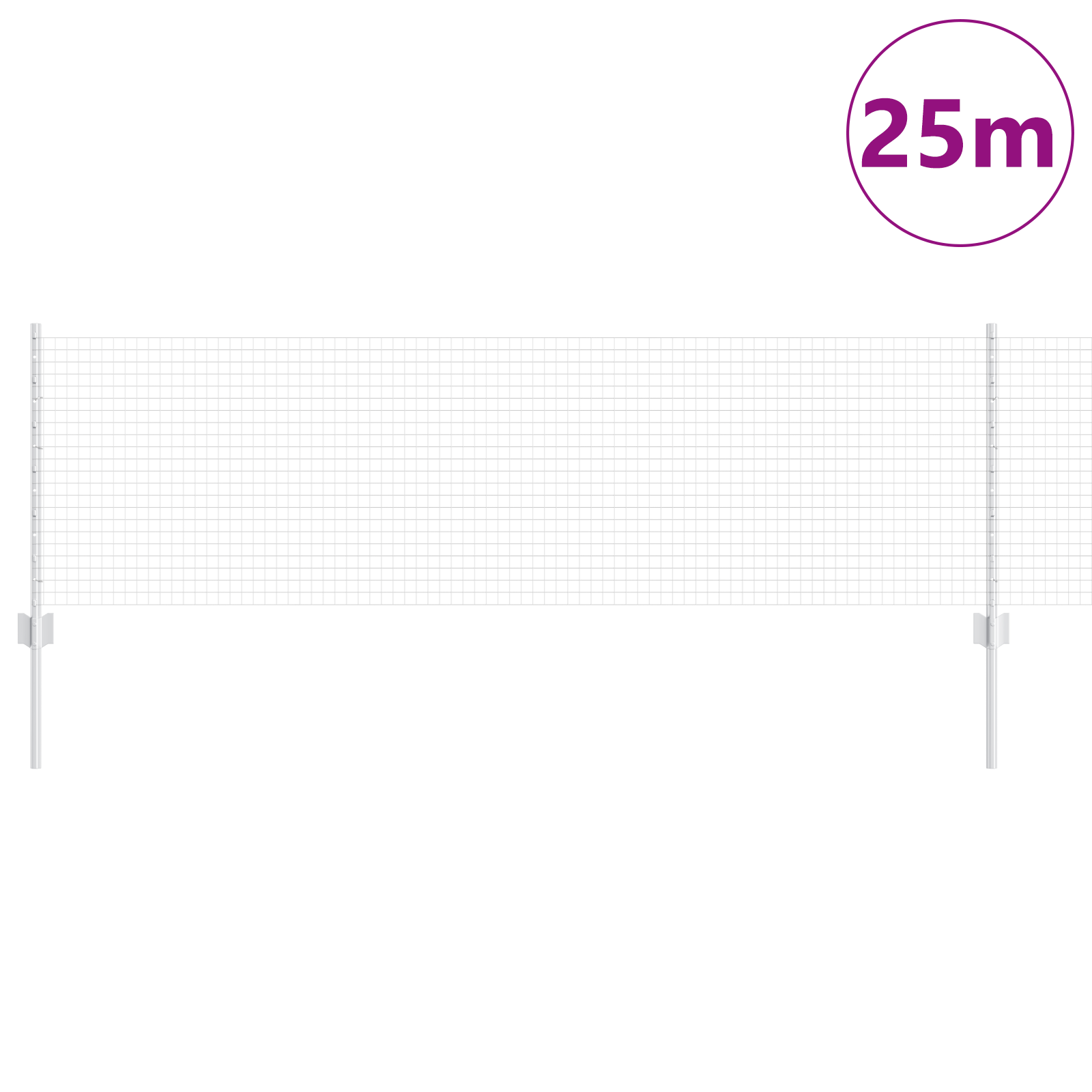 Gjerde med innlegg. sølv 0.6 x 25 m Stål