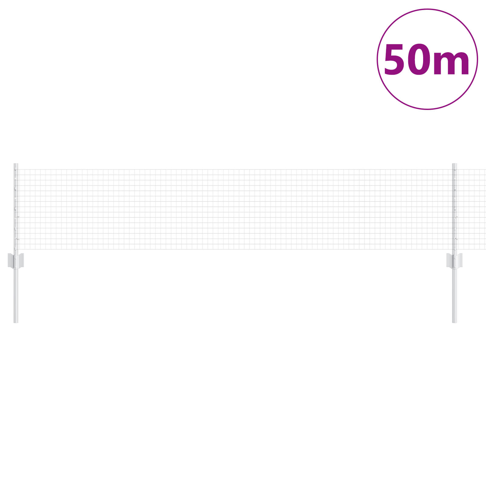Gjerde med innlegg. sølv 0.4 x 50 m Stål