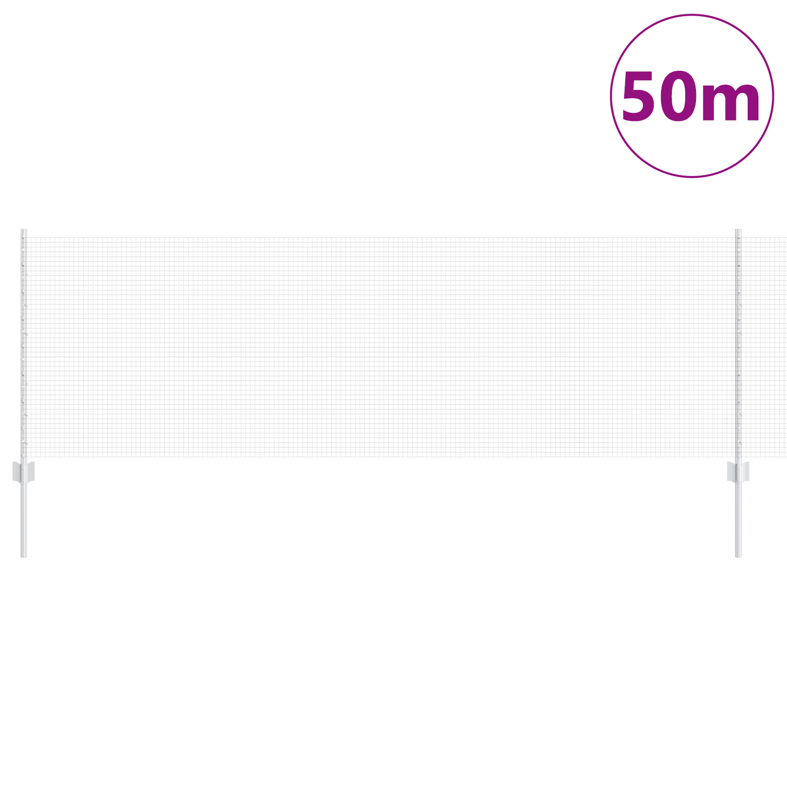 Gjerde med innlegg. sølv 0.8 x 50 m Stål
