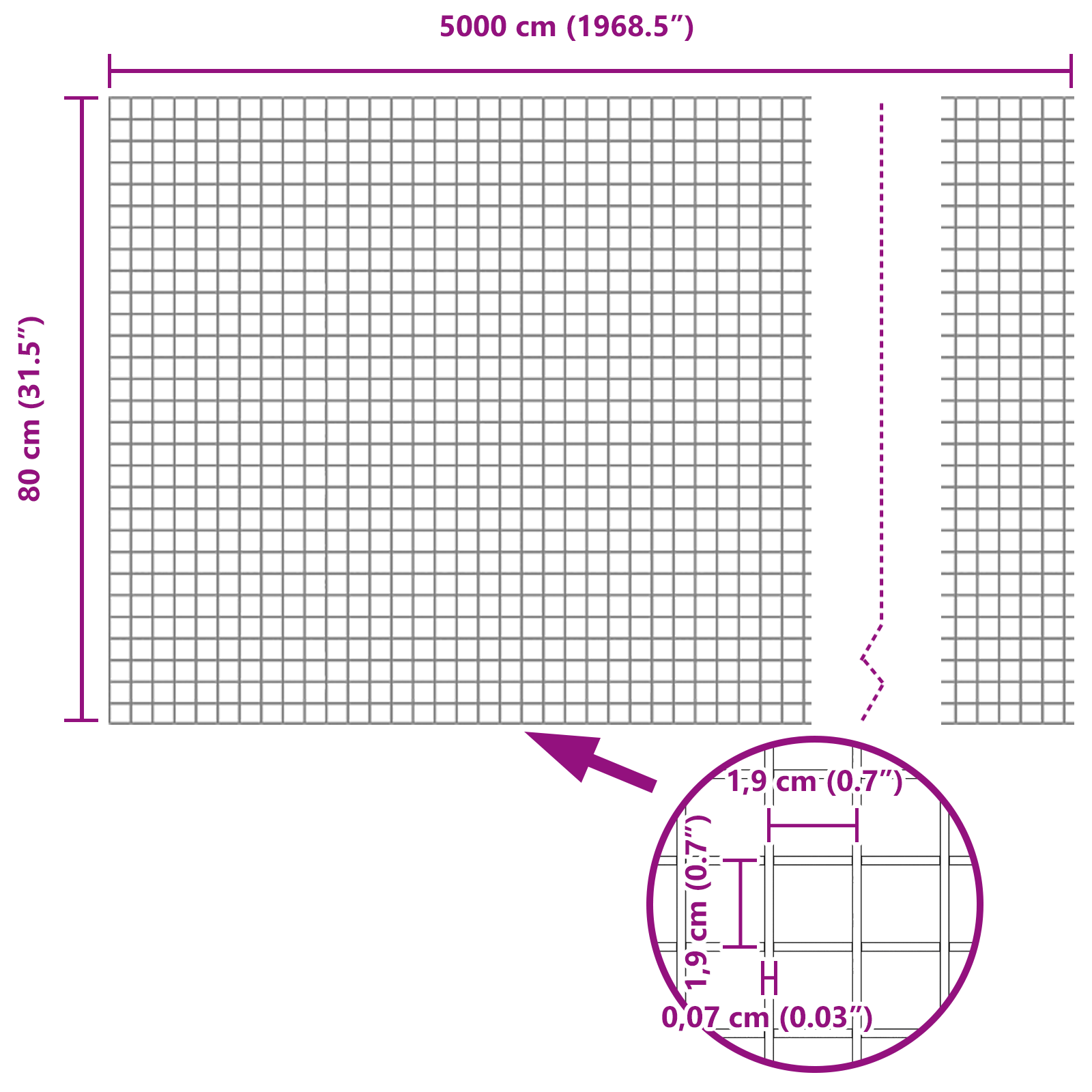 Gjerde med innlegg. sølv 0.8 x 50 m Stål