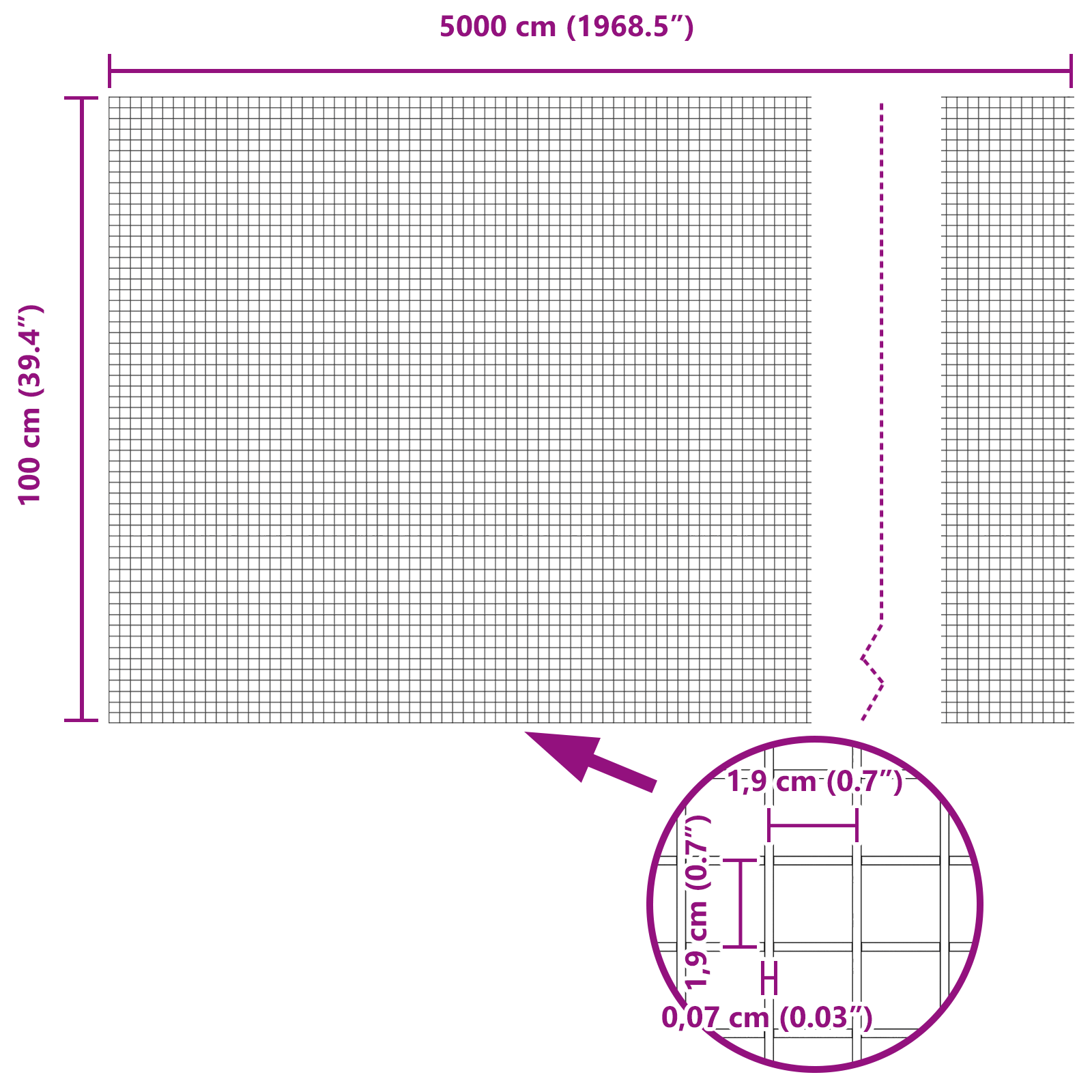 Gjerde med innlegg. sølv 1 x 50 m Stål