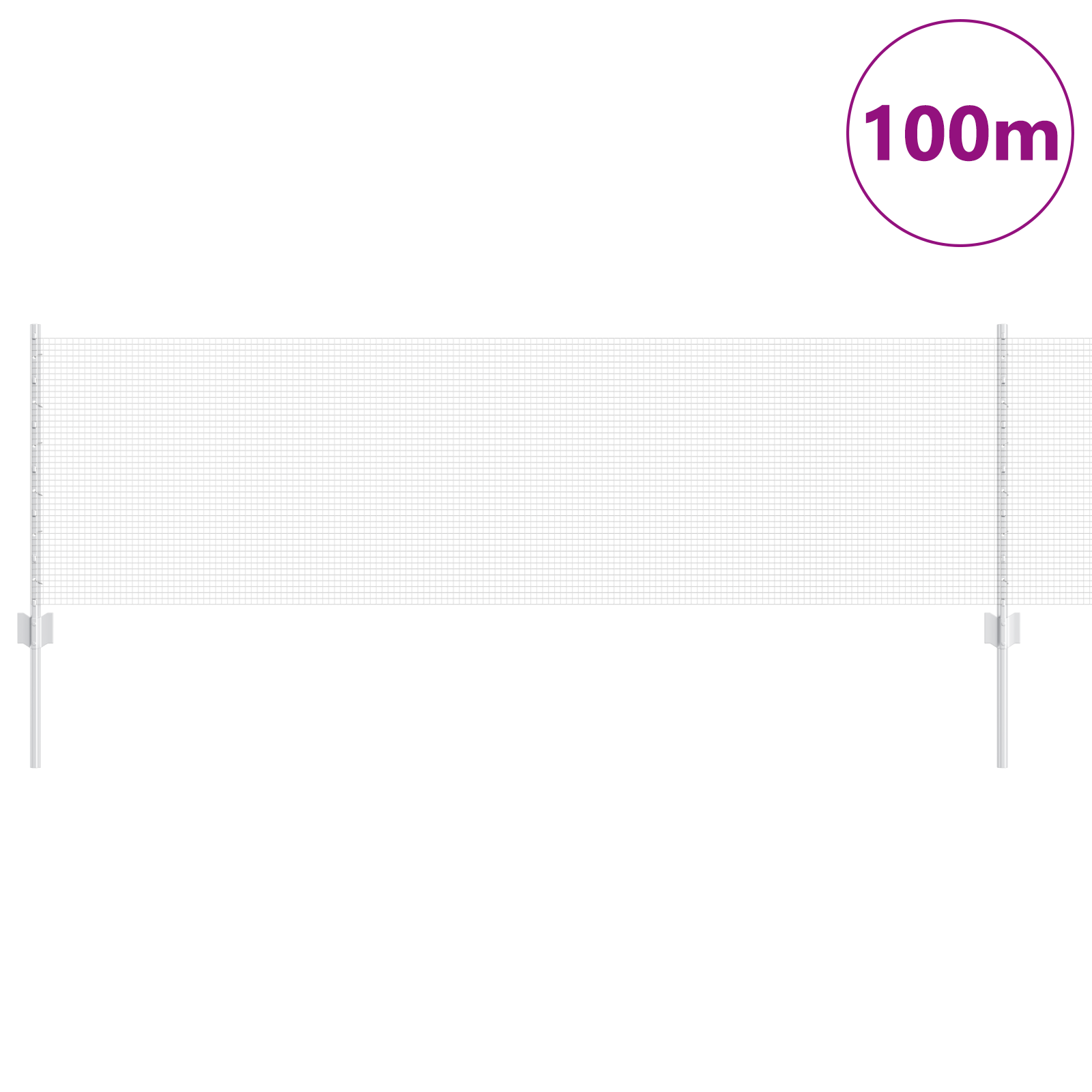 Gjerde med innlegg. sølv 0.6 x 100 m Stål