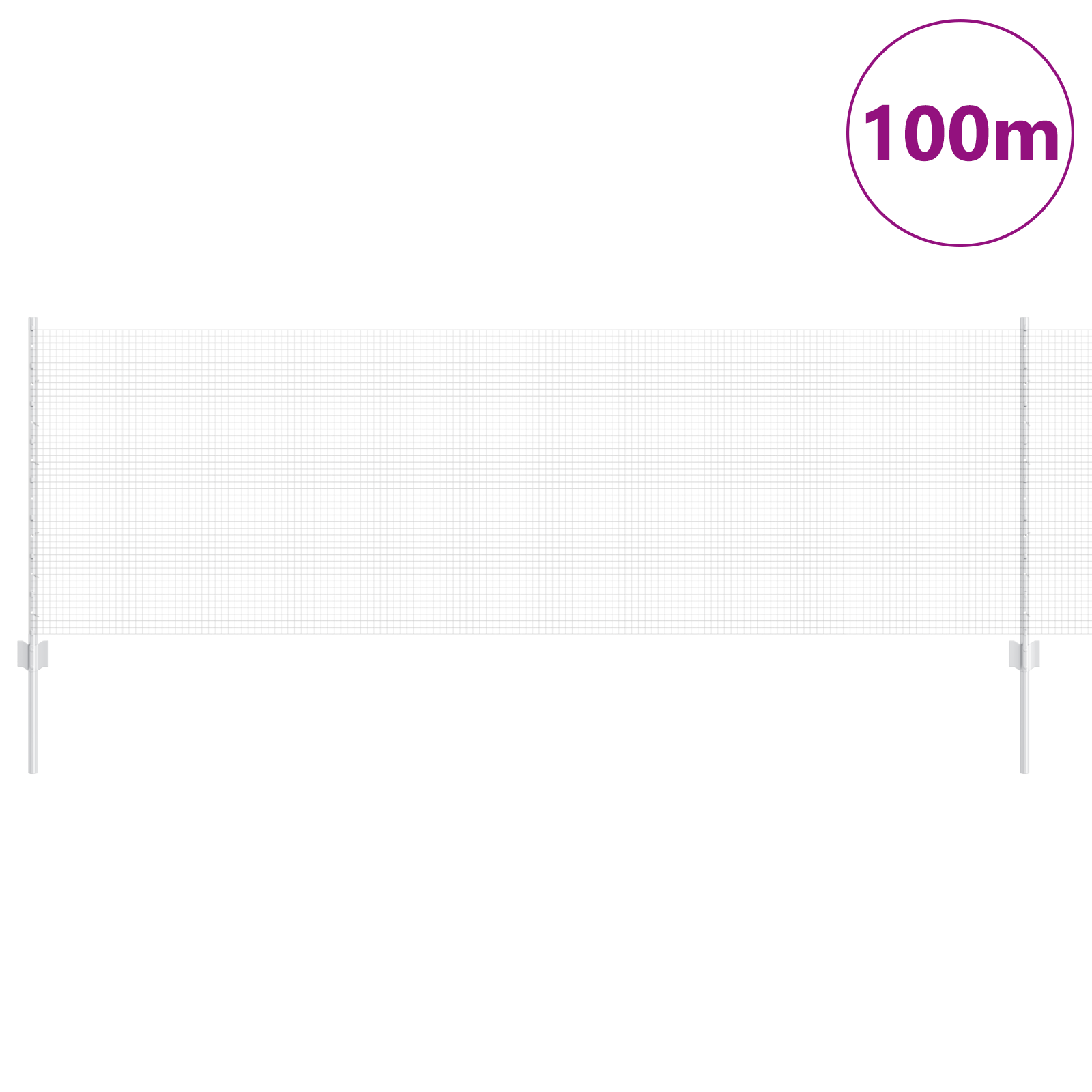 Gjerde med innlegg. sølv 0.8 x 100 m Stål