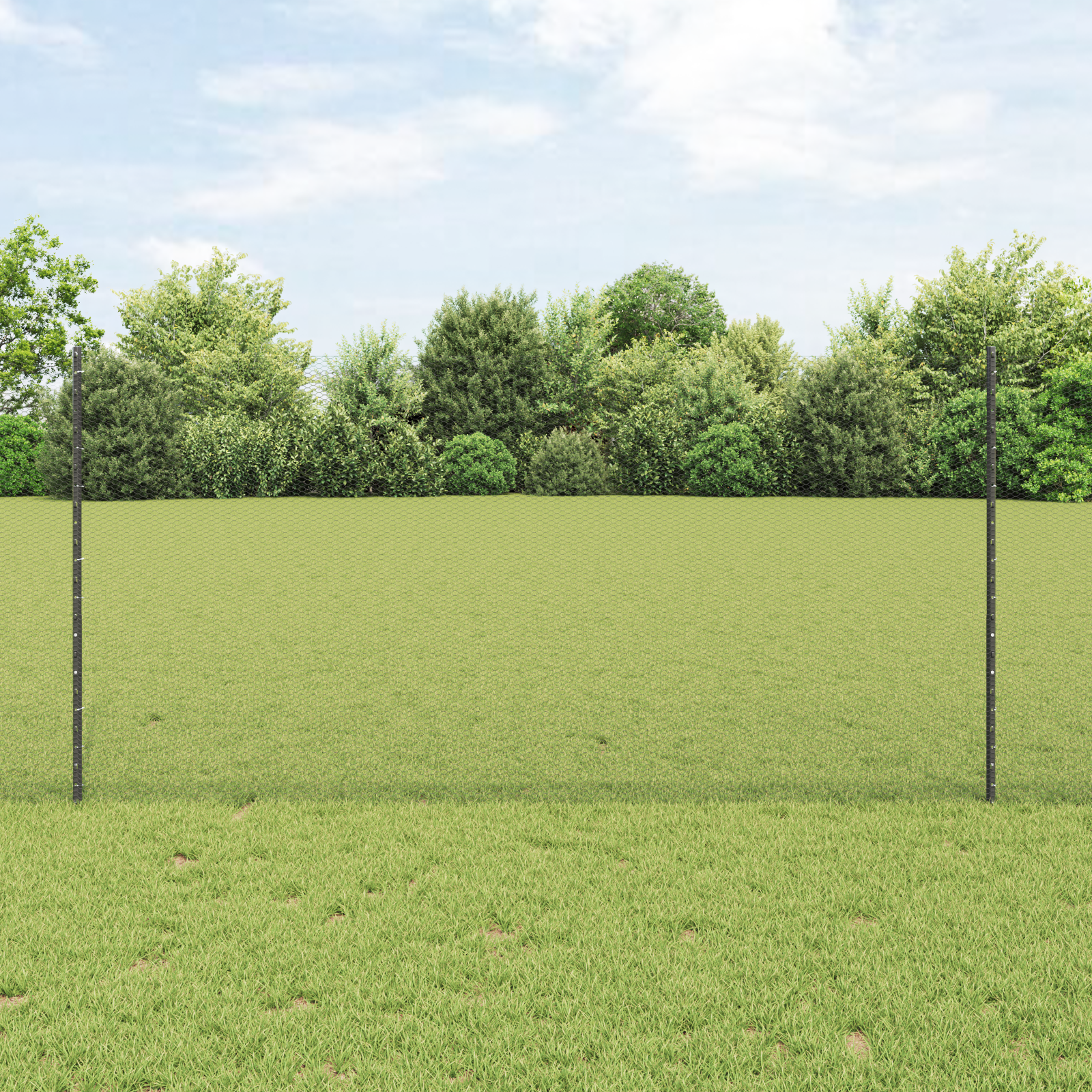 Gjerde med innlegg. Grå 1.2 x 25 m Stål