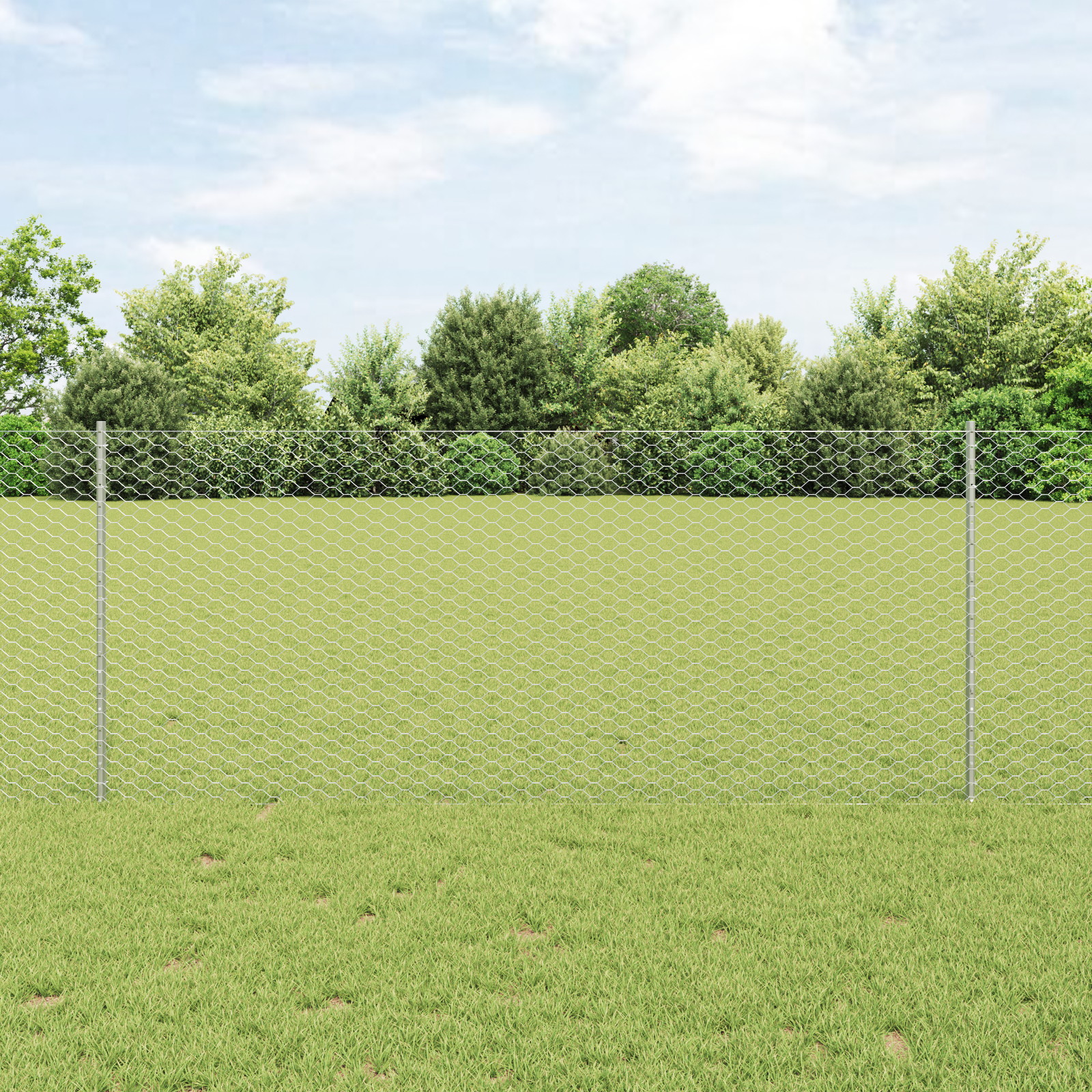 Gjerde med innlegg. sølv 1 x 10 m Stål