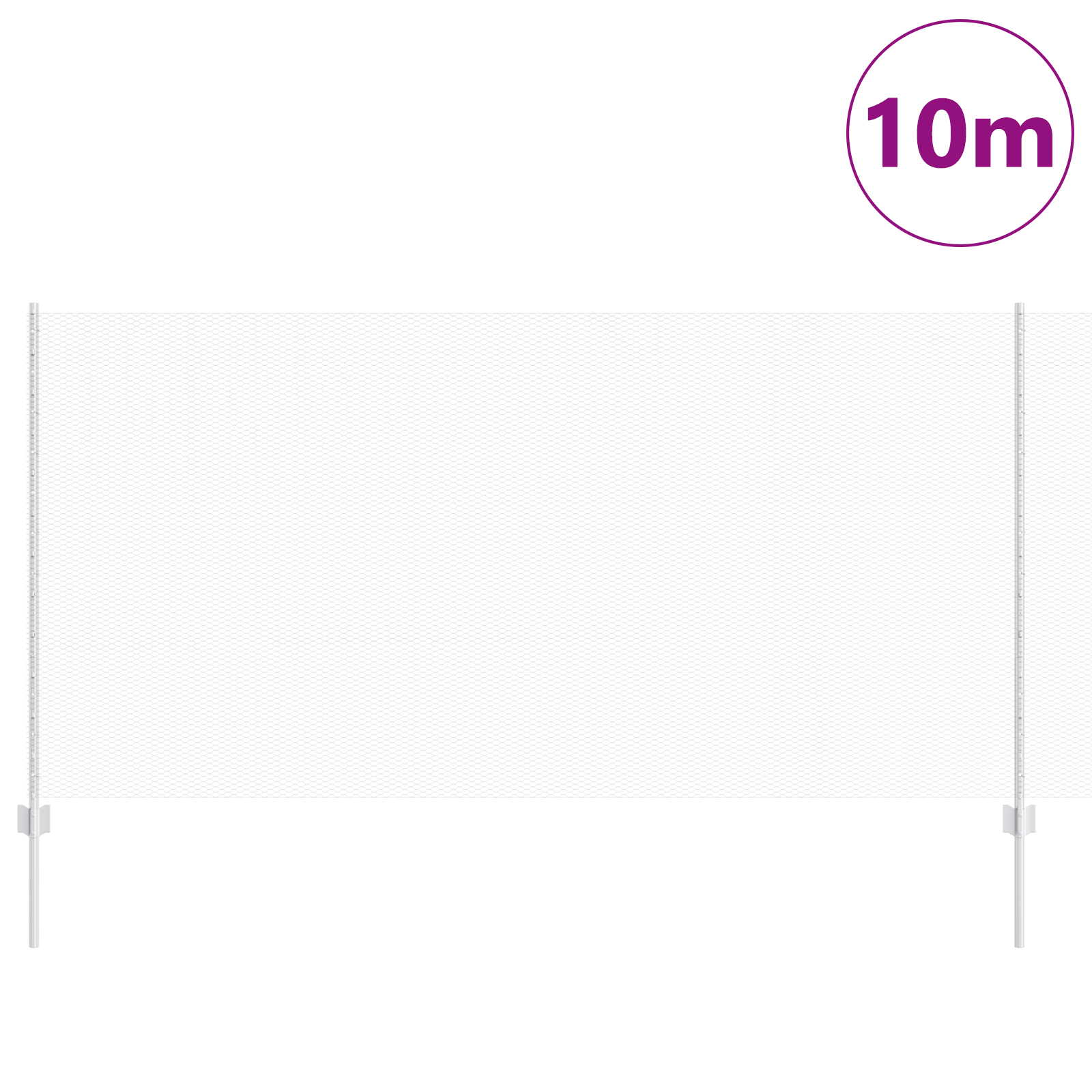 Gjerde med innlegg. sølv 1.2 x 10 m Stål