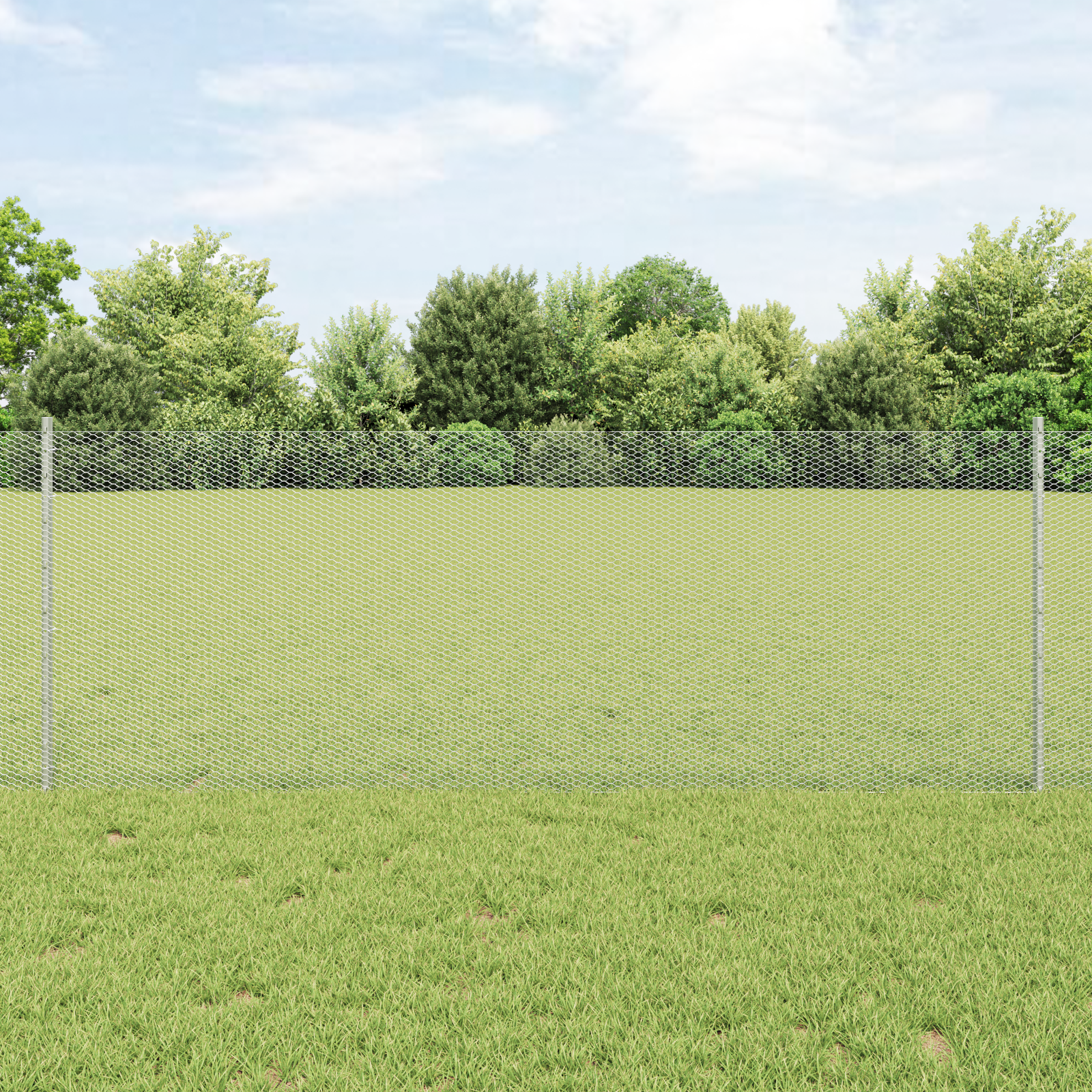 Gjerde med innlegg. sølv 0.8 x 25 m Stål