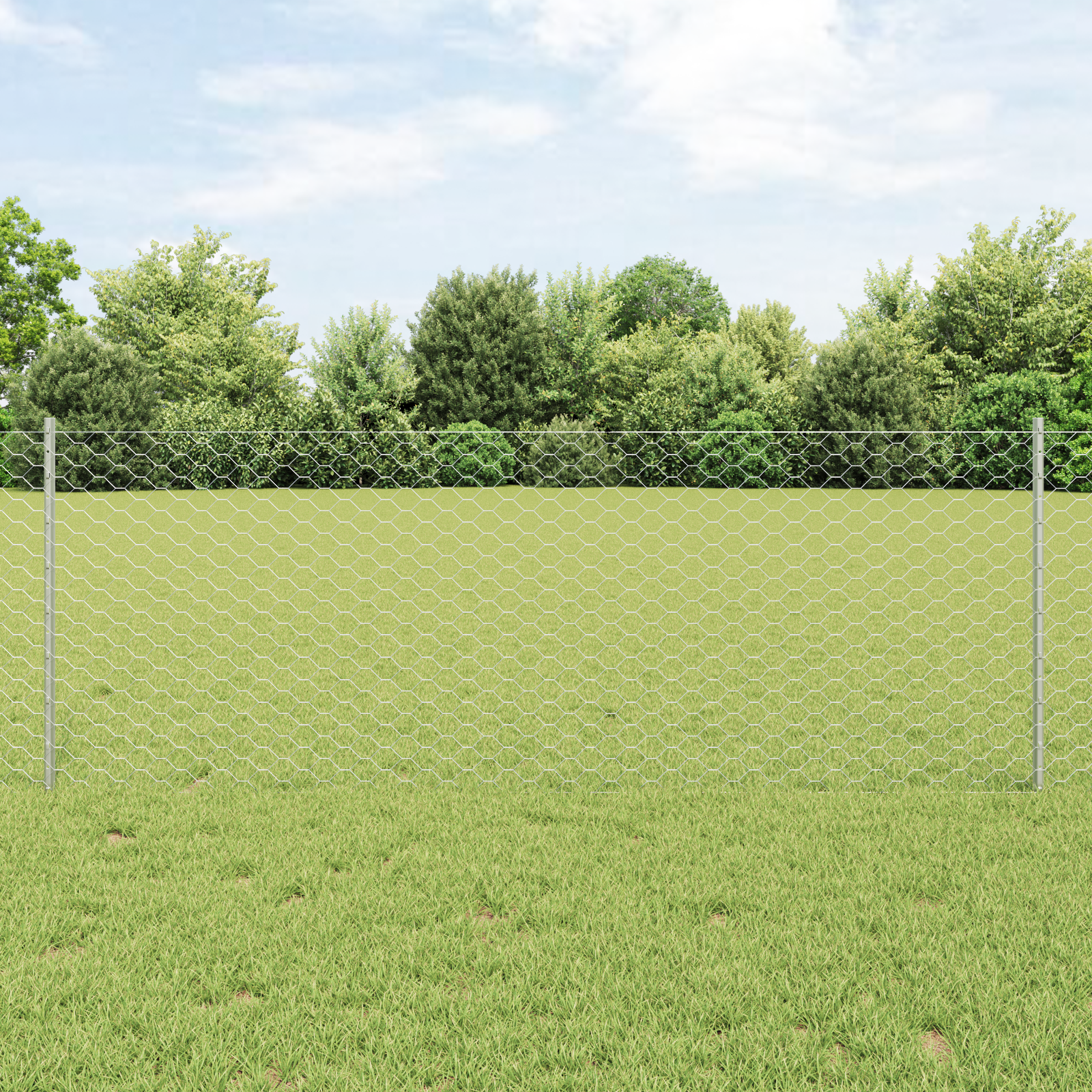 Gjerde med innlegg. sølv 0.8 x 25 m Stål