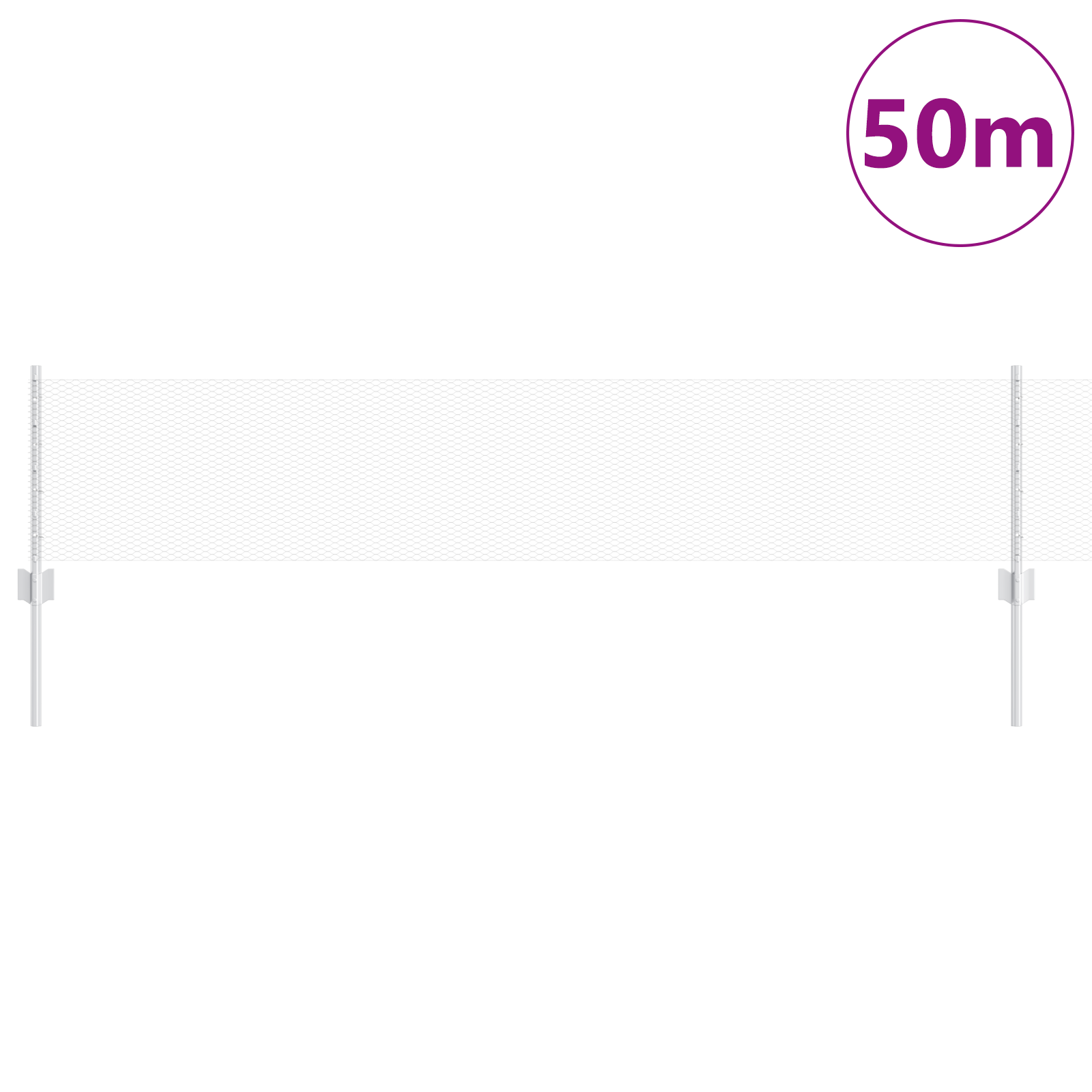 Gjerde med innlegg. sølv 0.4 x 50 m Stål