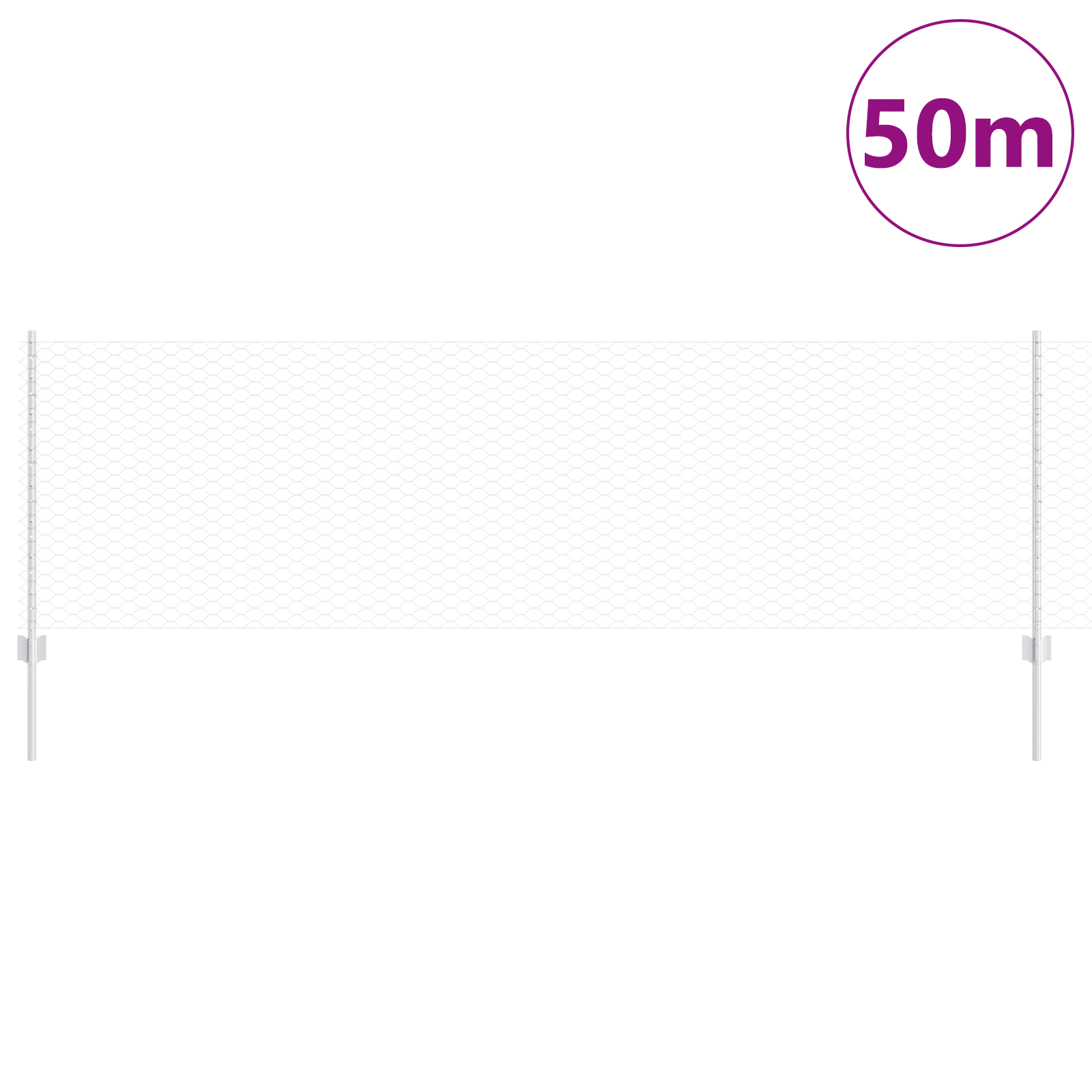 Gjerde med innlegg. sølv 0.8 x 50 m Stål