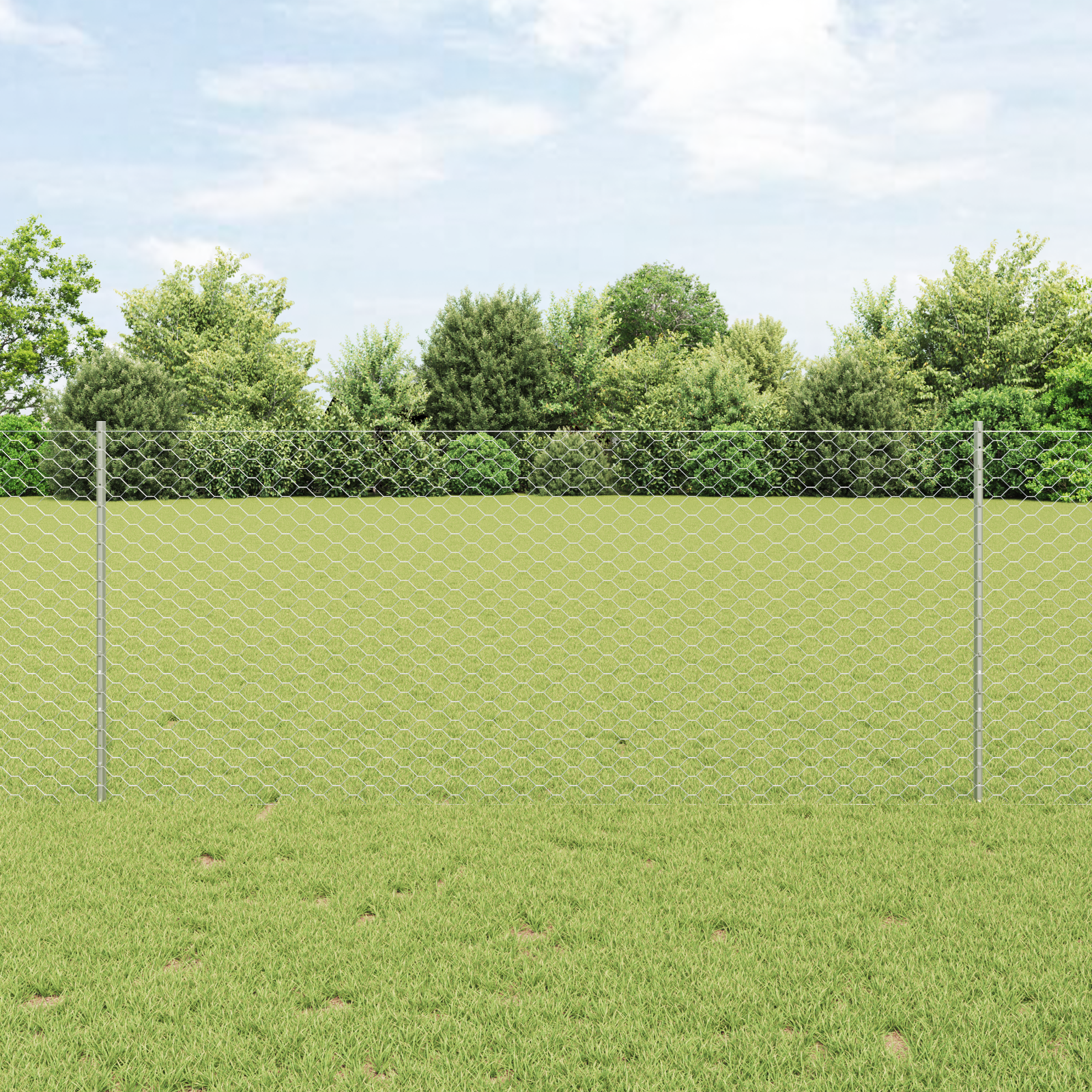 Gjerde med innlegg. sølv 1 x 50 m Stål