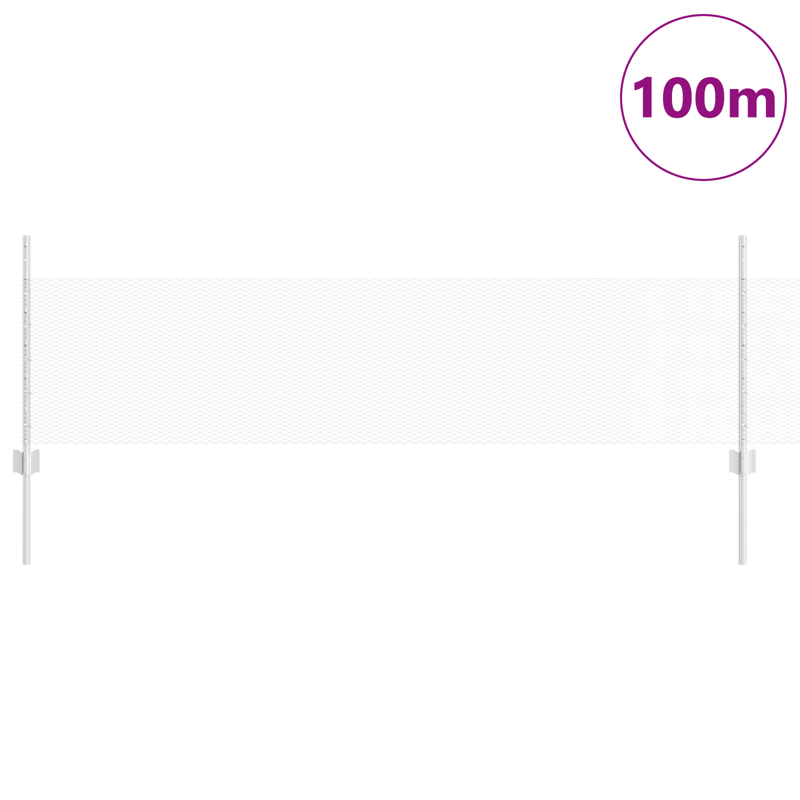 Gjerde med innlegg. sølv 0.5 x 100 m Stål