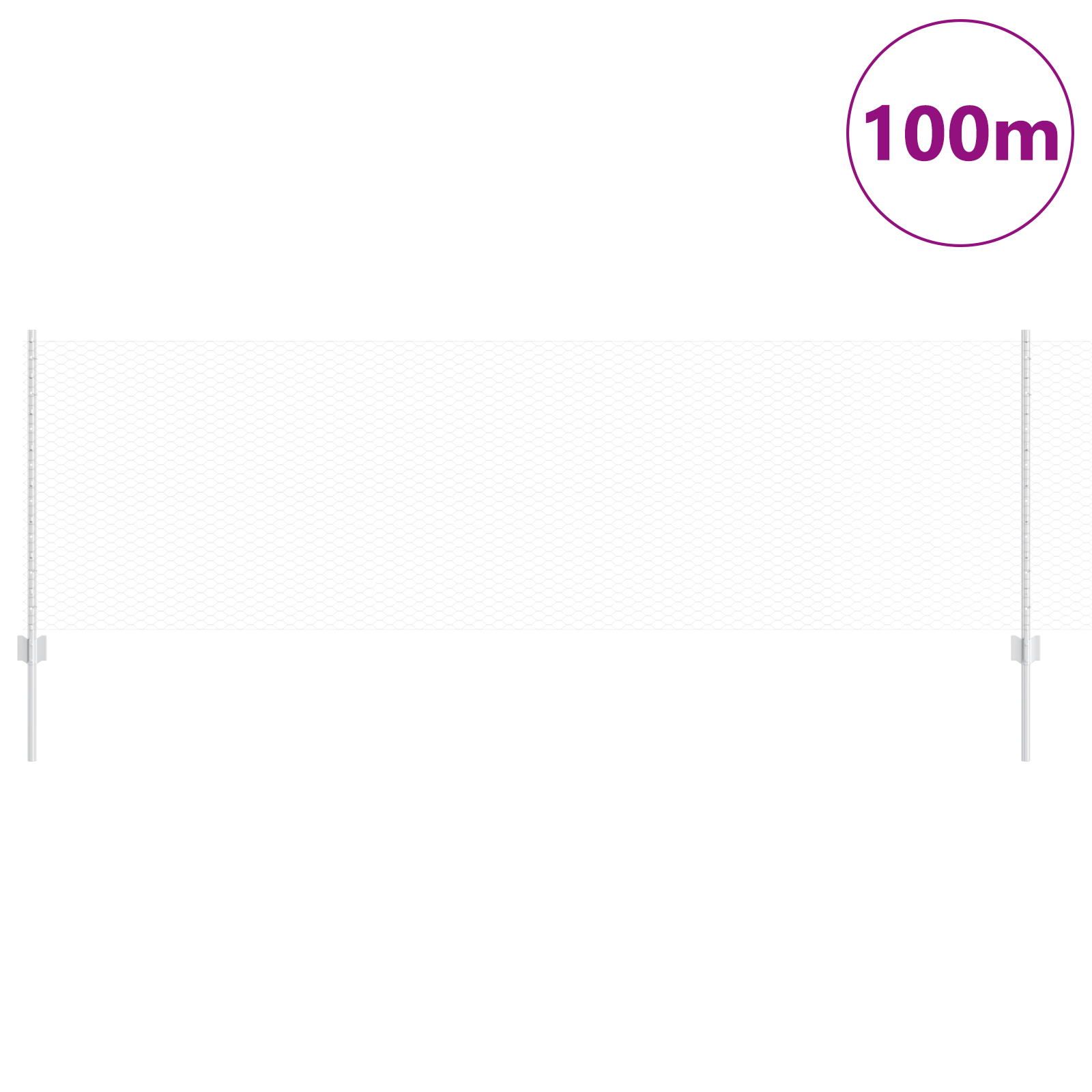 Gjerde med innlegg. sølv 0.8 x 100 m Stål