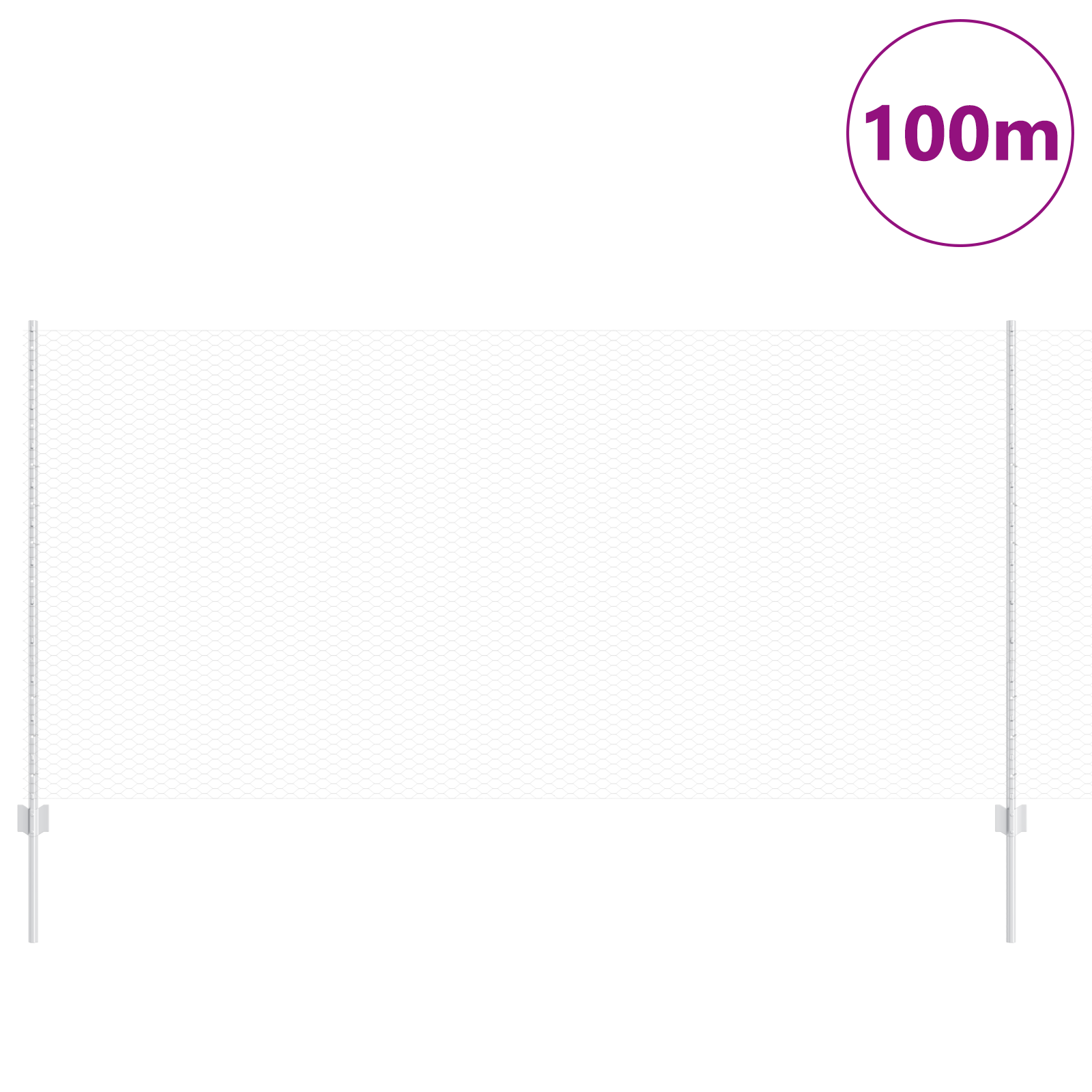 Gjerde med innlegg. sølv 1.2 x 100 m Stål