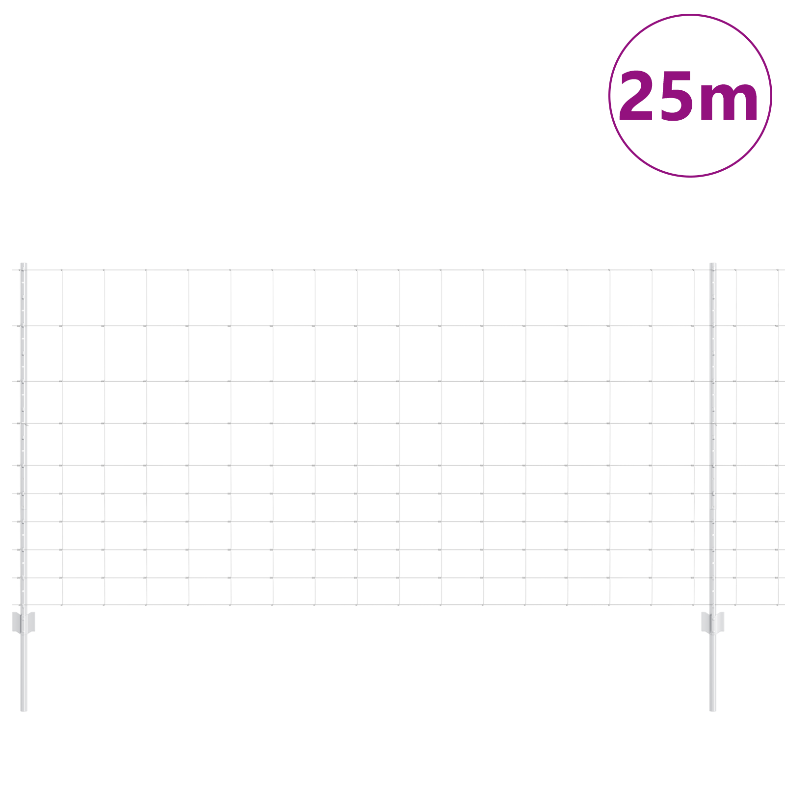 Gjerde med innlegg. sølv 1.2 x 25 m Stål