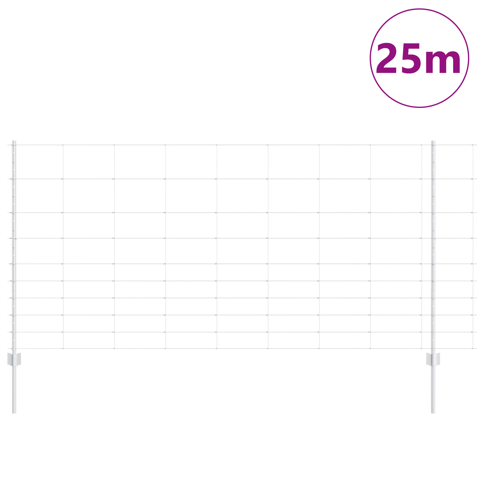 Gjerde med innlegg. sølv 1.2 x 25 m Stål