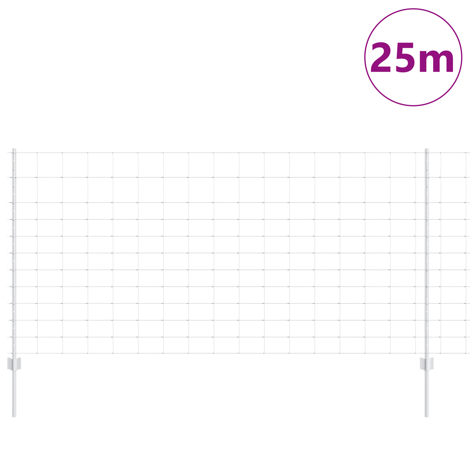 Gjerde med innlegg. sølv 1.2 x 25 m Stål