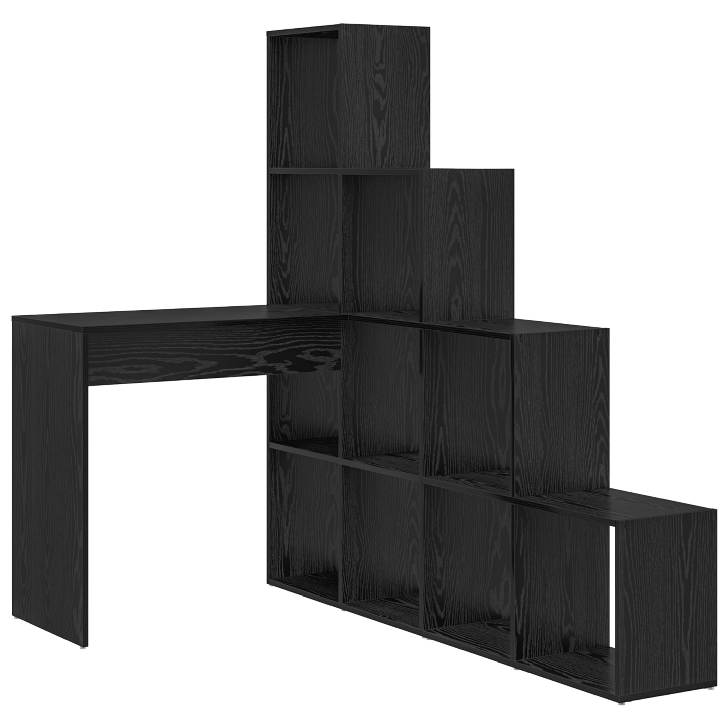Hjørneskrivebord med hylle Svart Eik 101,5 x 149,5 x 149,5 cm