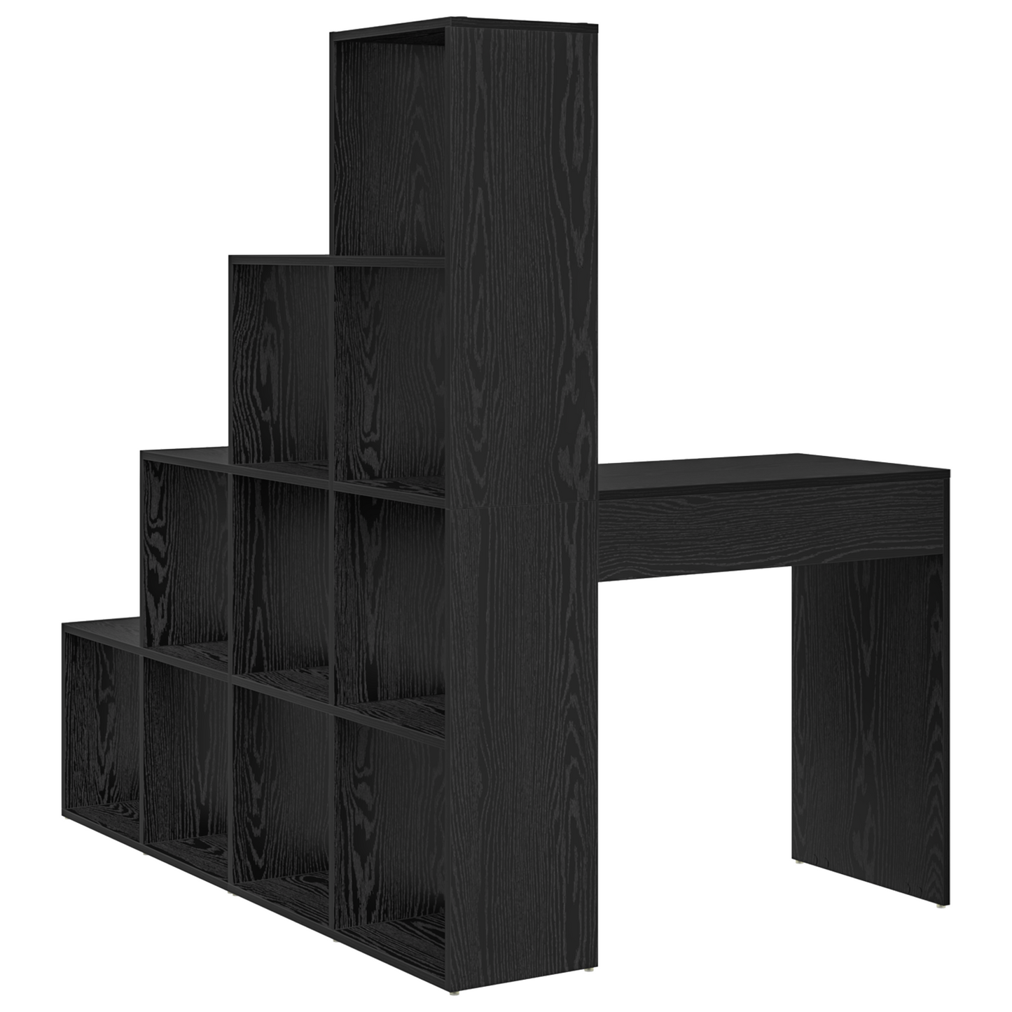 Hjørneskrivebord med hylle Svart Eik 101,5 x 149,5 x 149,5 cm