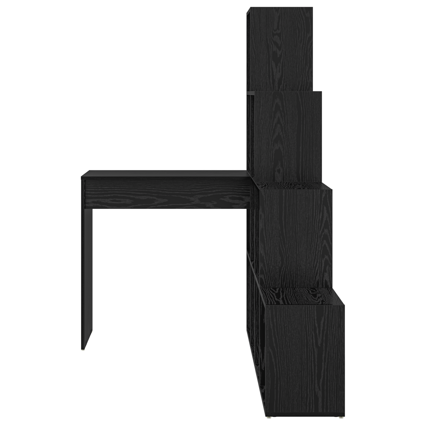 Hjørneskrivebord med hylle Svart Eik 101,5 x 149,5 x 149,5 cm