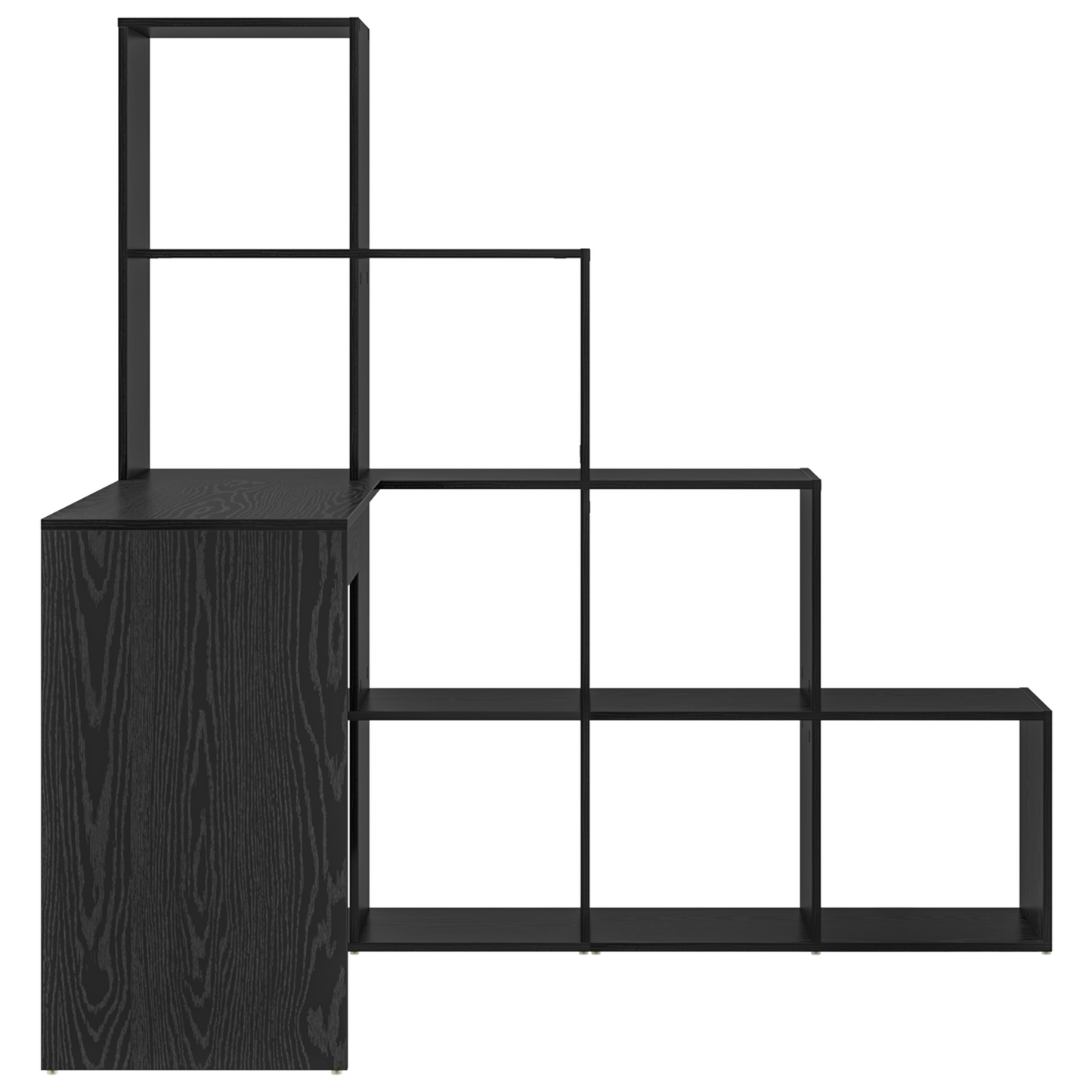 Hjørneskrivebord med hylle Svart Eik 101,5 x 149,5 x 149,5 cm