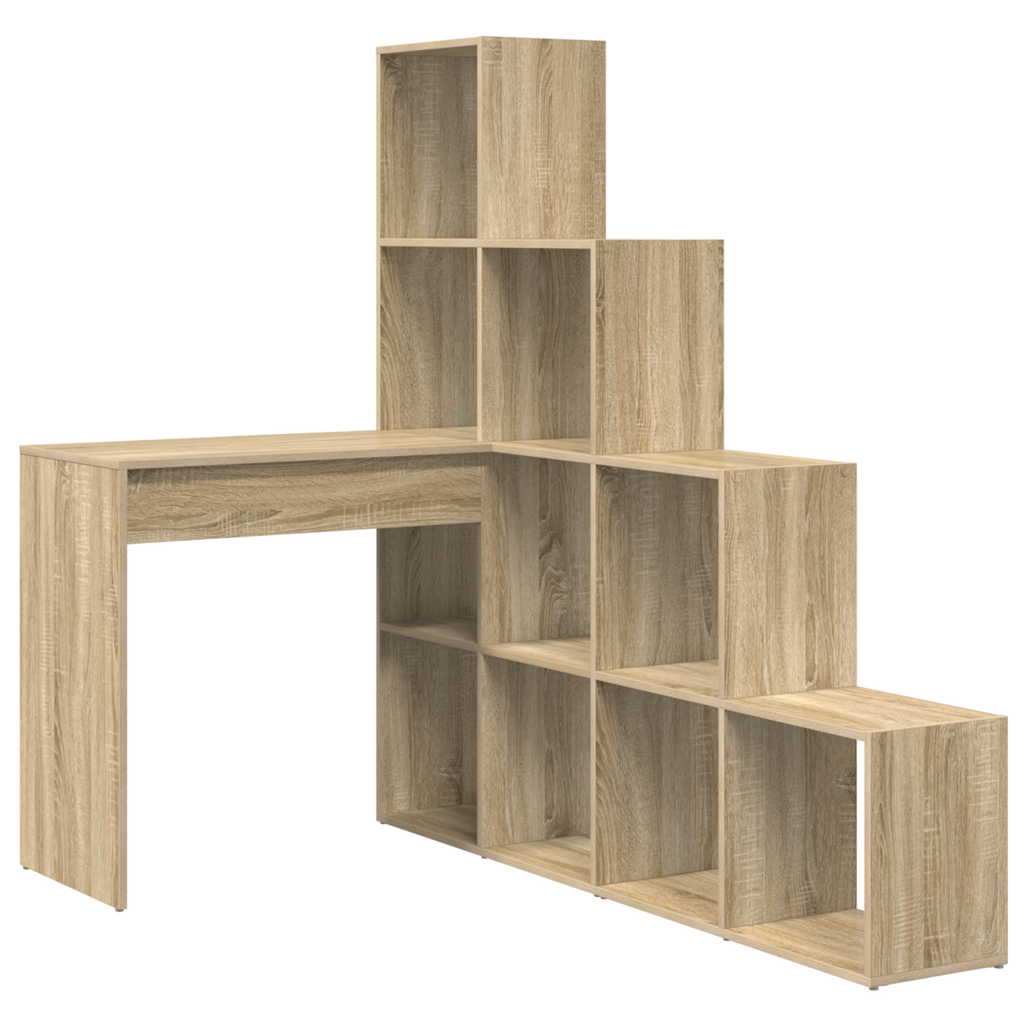 Hjørneskrivebord med hylle Sonoma eik 101,5 x 149,5 x 149,5 cm