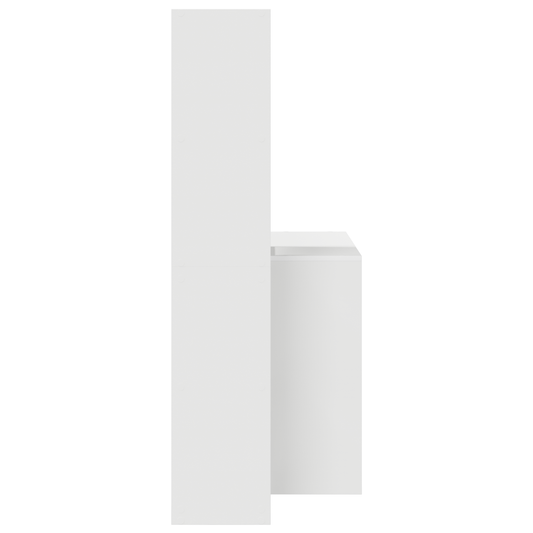 Skrivebord med hylle Hvit 138,5 x 55 x 143 cm Konstruert tre