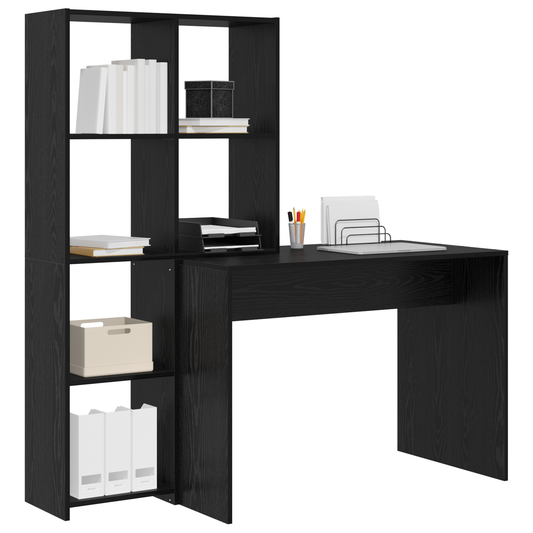 Skrivebord Svart Eik 138,5 x 55 x 143 cm Konstruert tre