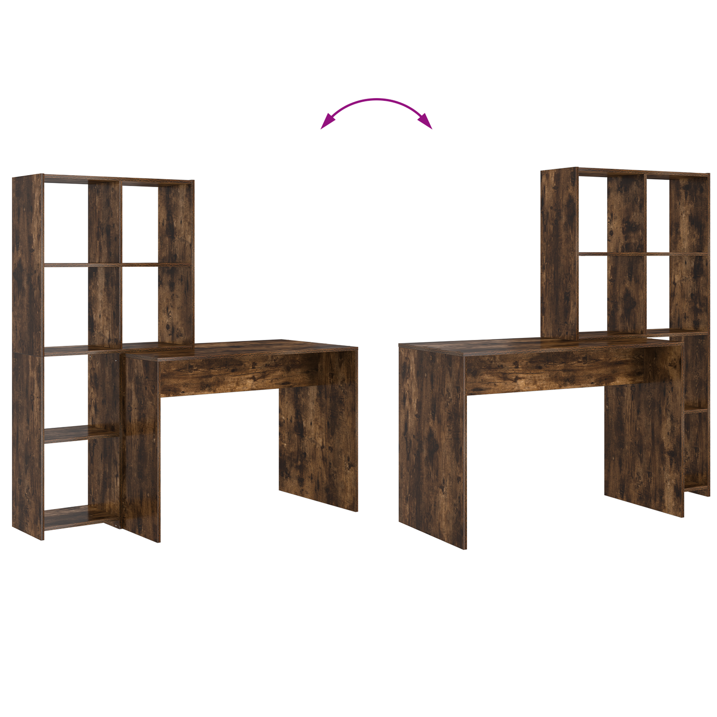 Skrivebord Røkt eik 138,5 x 55 x 143 cm Konstruert tre