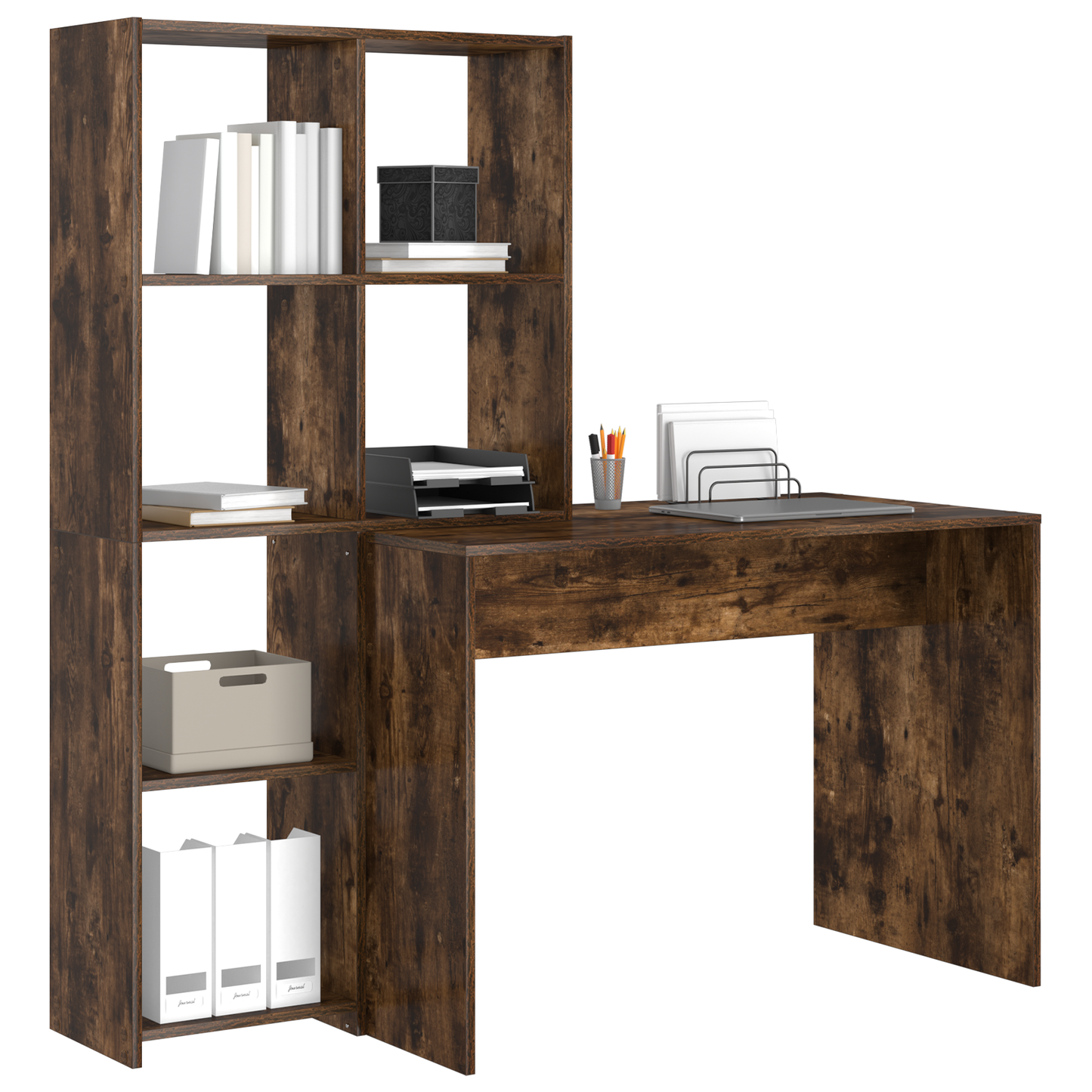 Skrivebord Røkt eik 138,5 x 55 x 143 cm Konstruert tre