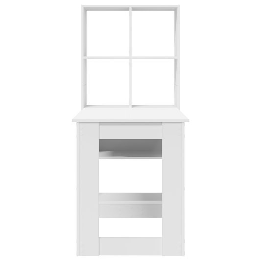 Skrivebord med hylle Hvit 122 x 67 x 145 cm Konstruert tre
