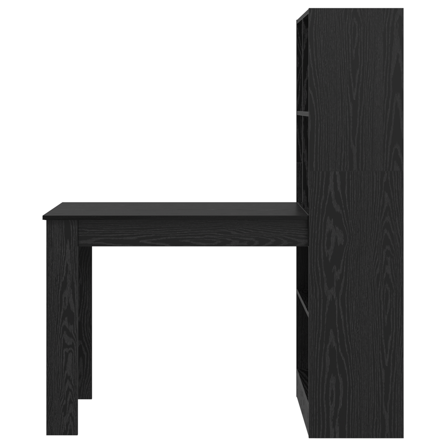 Skrivebord med hylle Svart Eik 122 x 67 x 145 cm Konstruert tre
