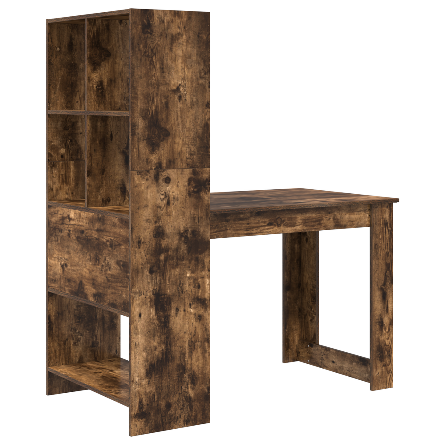 Skrivebord med hylle Røkt eik 122 x 67 x 145 cm Konstruert tre