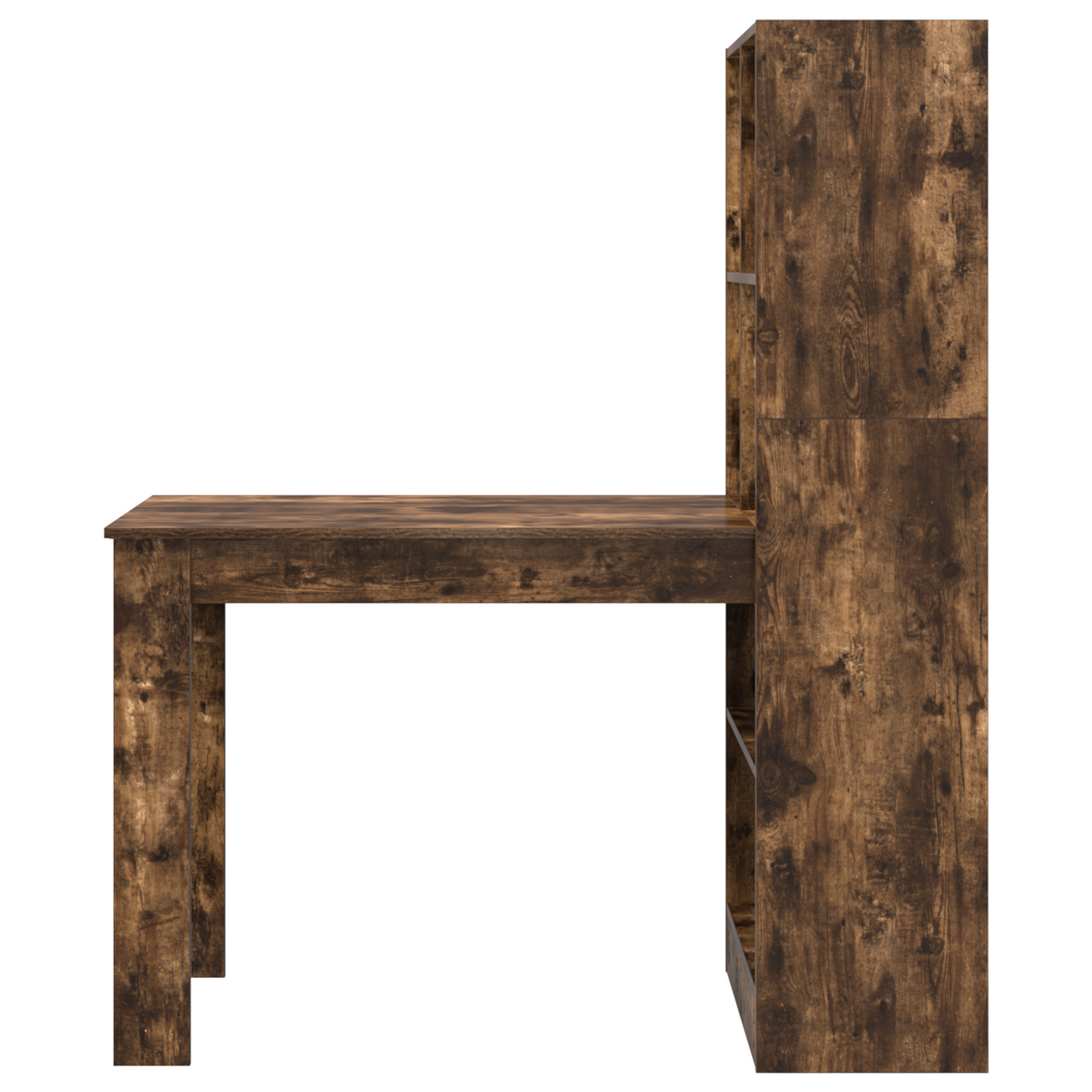 Skrivebord med hylle Røkt eik 122 x 67 x 145 cm Konstruert tre