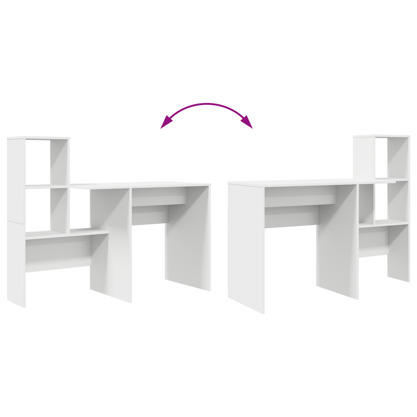 Skrivebord med skuff Hvit 131,5 x 50 x 106,5 cm Konstruert tre