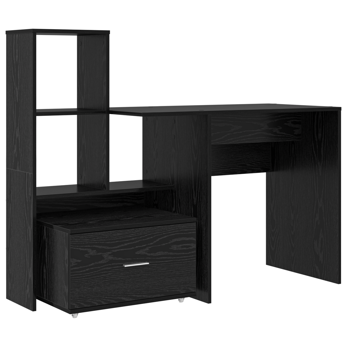 Skrivebord Svart Eik 131,5 x 50 x 106,5 cm Konstruert tre