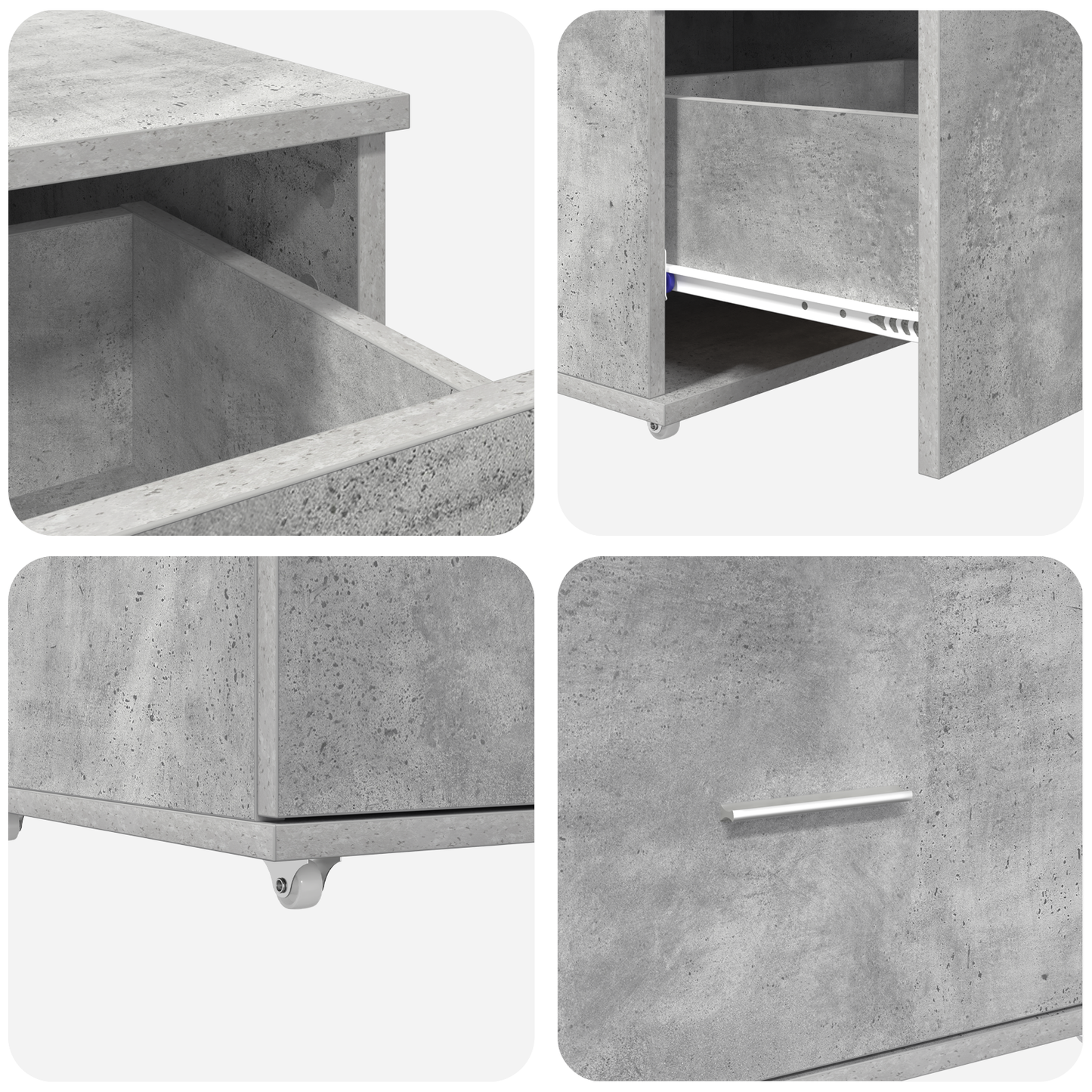 Skrivebord Betonggrå 131,5 x 50 x 106,5 cm Konstruert tre
