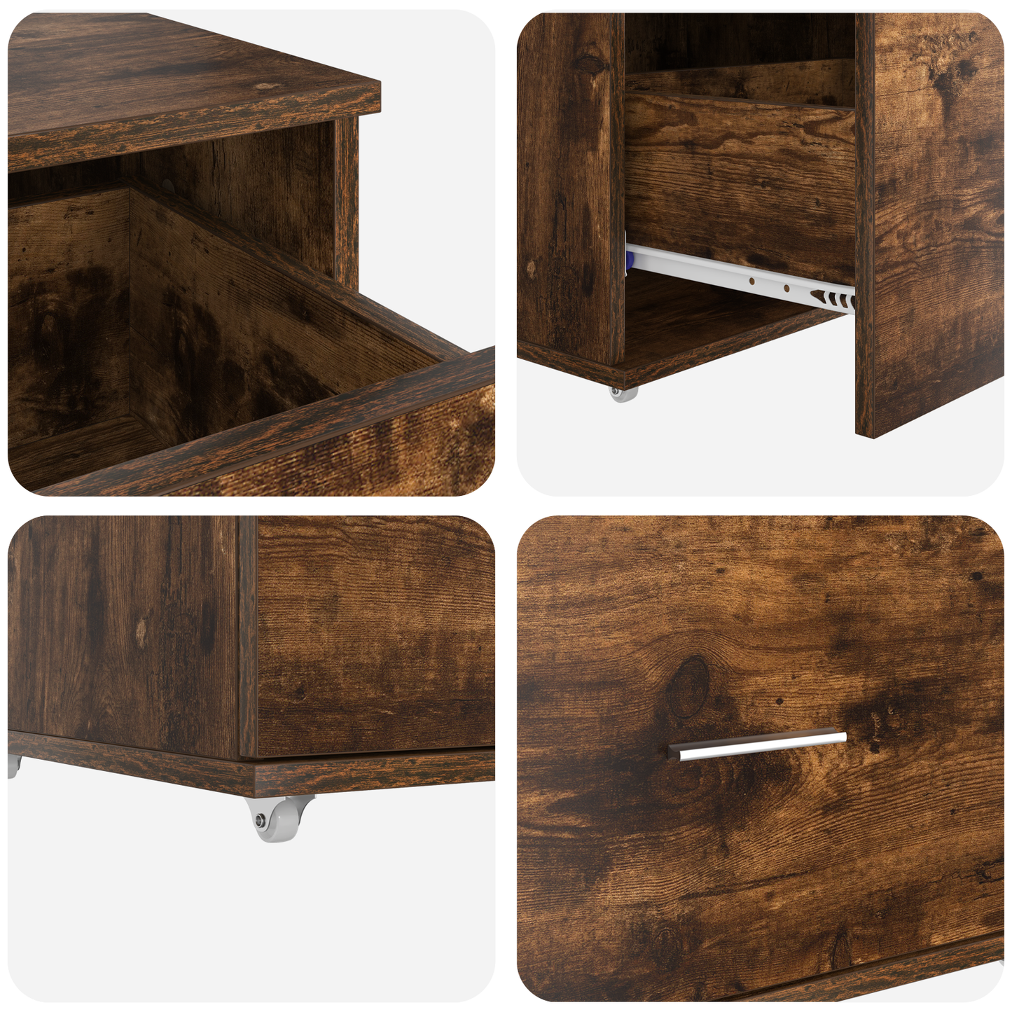 Skrivebord Røkt eik 131,5 x 50 x 106,5 cm Konstruert tre