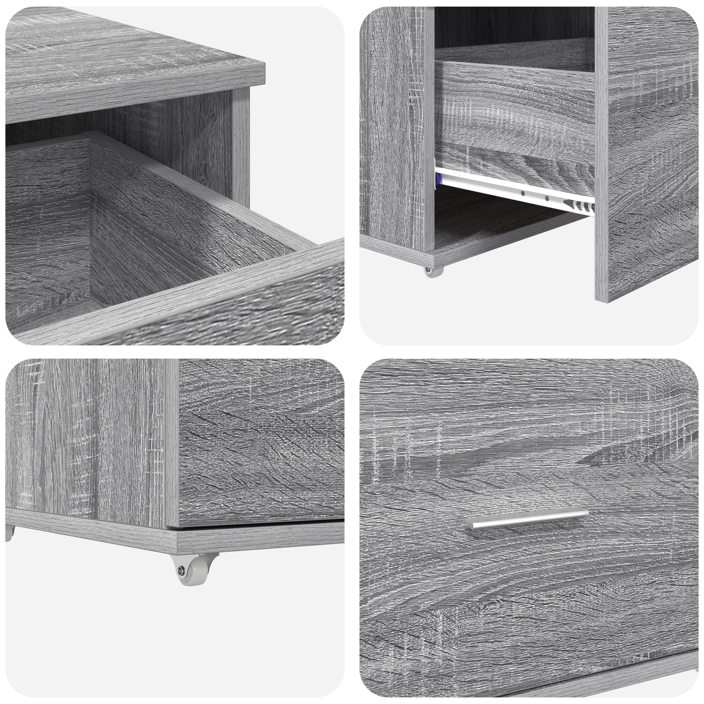 Skrivebord Grå Sonoma 131,5 x 50 x 106,5 cm Konstruert tre