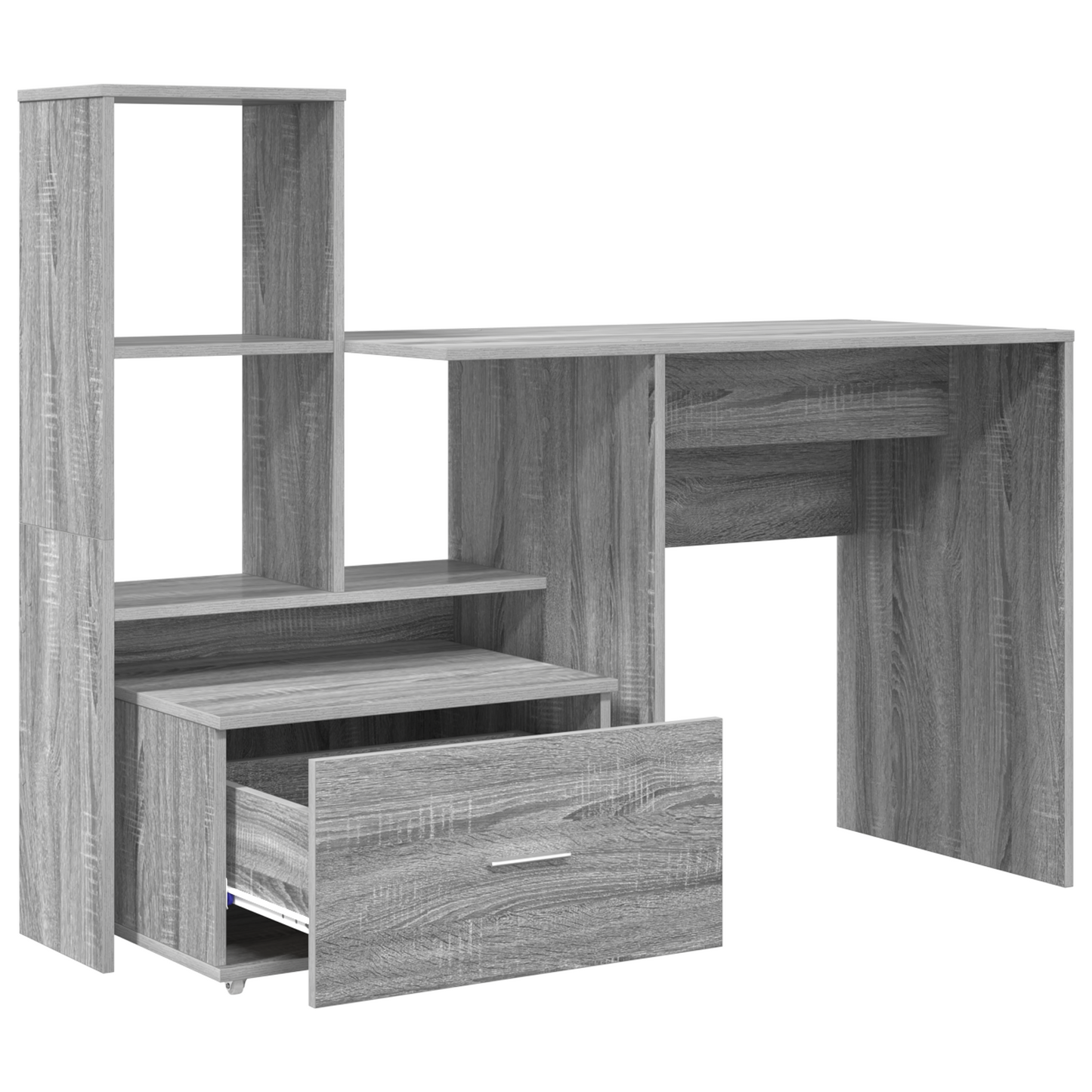 Skrivebord Grå Sonoma 131,5 x 50 x 106,5 cm Konstruert tre