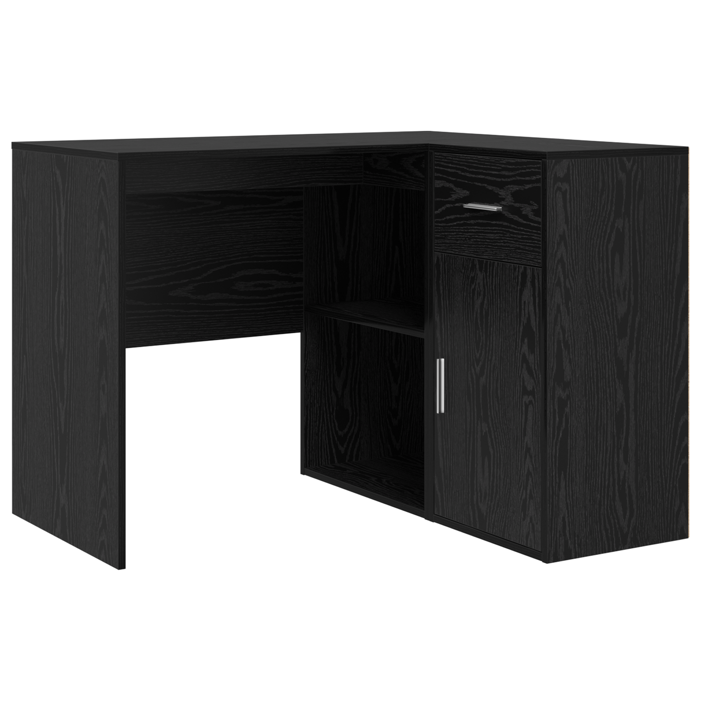 Hjørneskrivebord med skuff Svart Eik 102 x 88 x 75 cm
