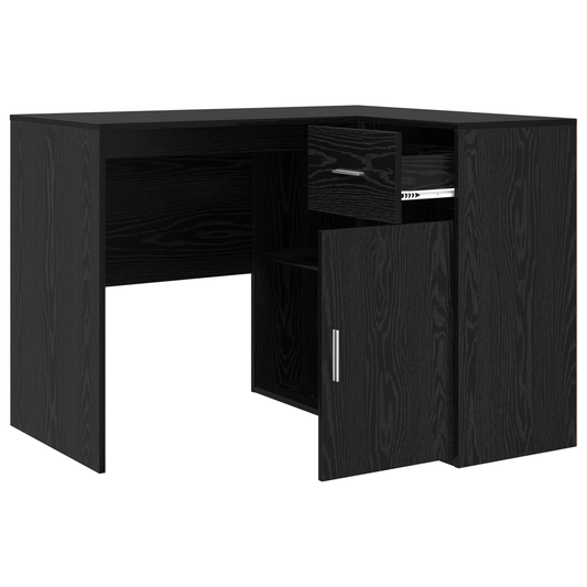 Hjørneskrivebord med skuff Svart Eik 102 x 88 x 75 cm