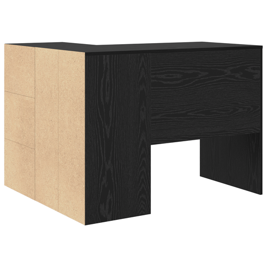 Hjørneskrivebord med skuff Svart Eik 102 x 88 x 75 cm