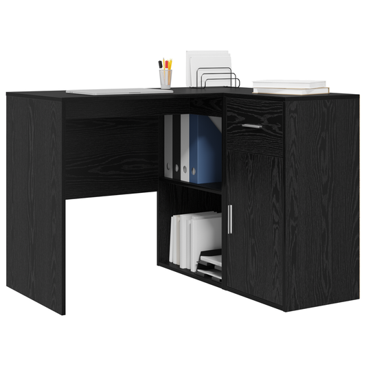 Hjørneskrivebord med skuff Svart Eik 102 x 88 x 75 cm