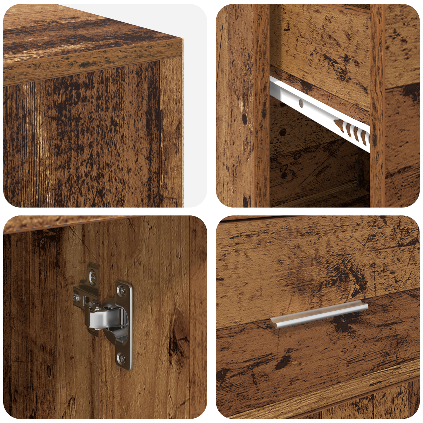 Hjørneskrivebord med skuff Gammelt tre 102 x 88 x 75 cm