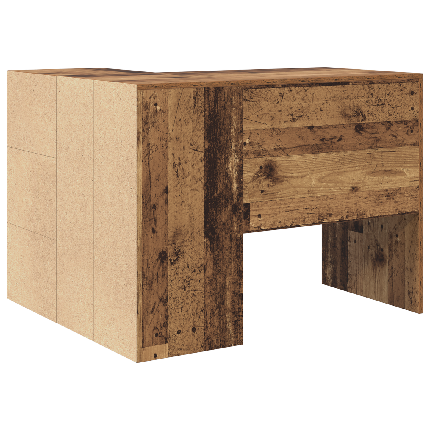 Hjørneskrivebord med skuff Gammelt tre 102 x 88 x 75 cm