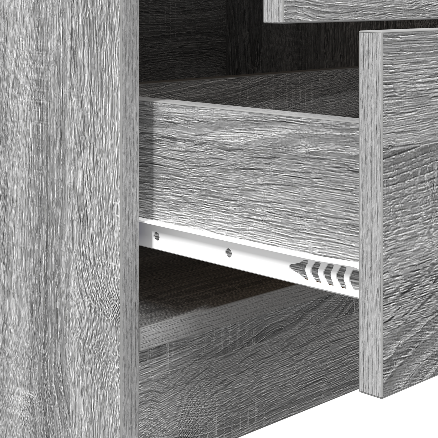 Skrivebord med skuff med hylle med lagring 2 pcs Grå Sonoma