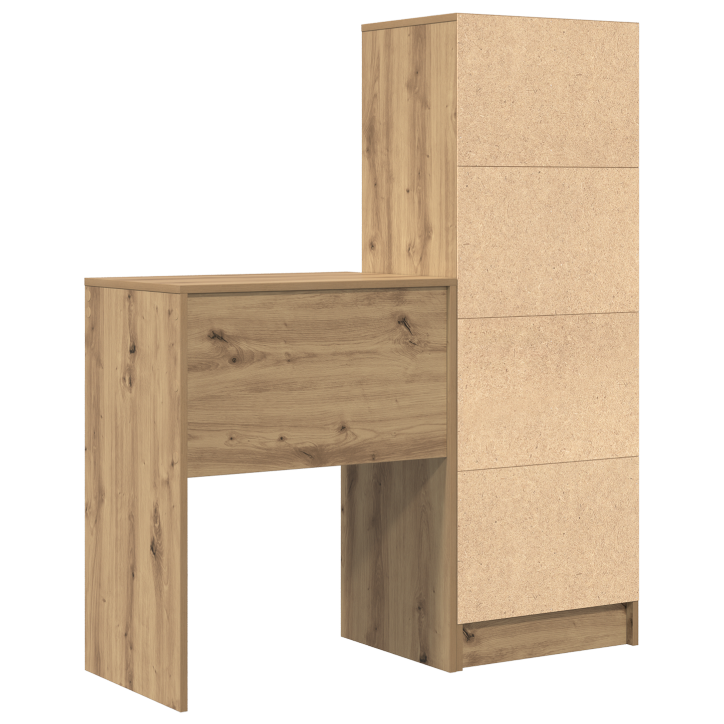 Skrivebord med skuff med hylle med lagring 2 pcs Artisan Eik
